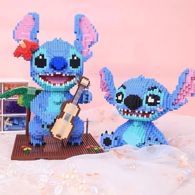 (Stitch 8001) Building Blocks Stitch Lilo Stitch Figure Cartoon Anime Model Building Bricks Puzzle Assembly DIY Toy Gift for Disney Fans Kids
