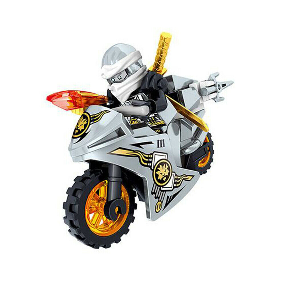 8Pcs Ninjago Motorcycle Minifigures Ninja Mini Figures Fits Blocks Toy