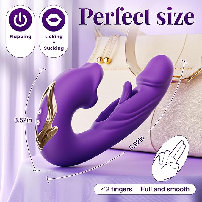 Flapping Vibrators Sex Toy for Women APP Remote Control Vibrator 7 Flapping and Licking Modes Adult Toys Hollow Design  Thrusting Sex Machine for Couples