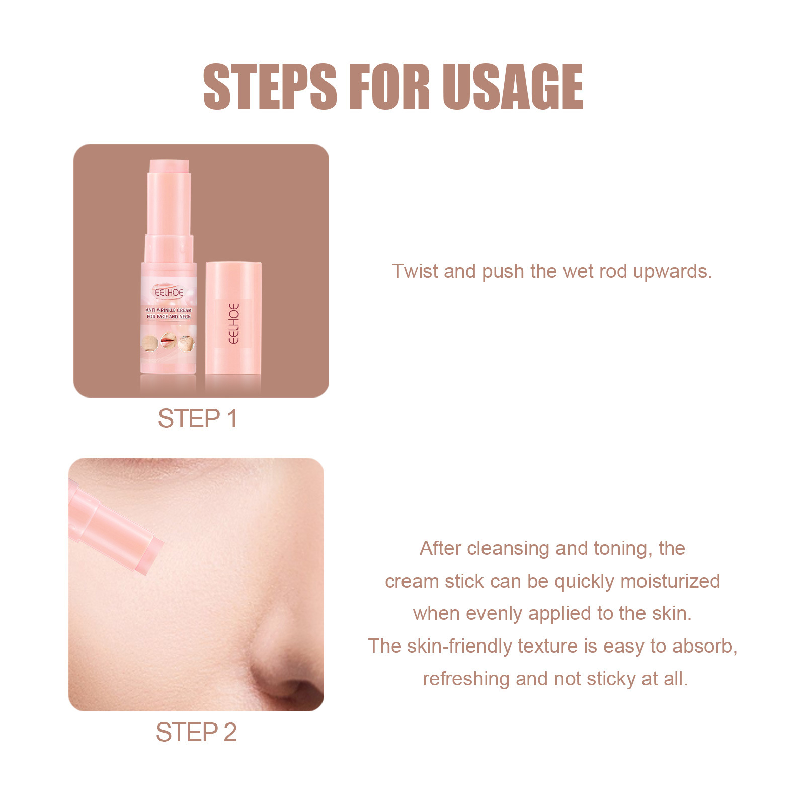 (1pc) Wrinkle Bounce Multi Balm Stick Fade Fine Lines Nourish Brighten Moisturize Face Cream Lifting Firming Tightening Collagen Stick Korean Cosmetics Skin Care