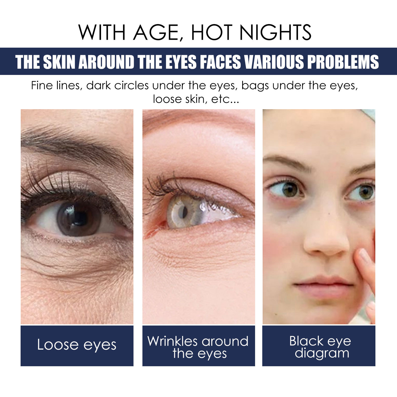 (1 PC) Anti Dark Circles Eye Serum Smooth Hydrates Lighten Eye Wrinkles Moisturize Fade Fine Lines Skin Lifting Firming Repair Roughness Anti Puffiness