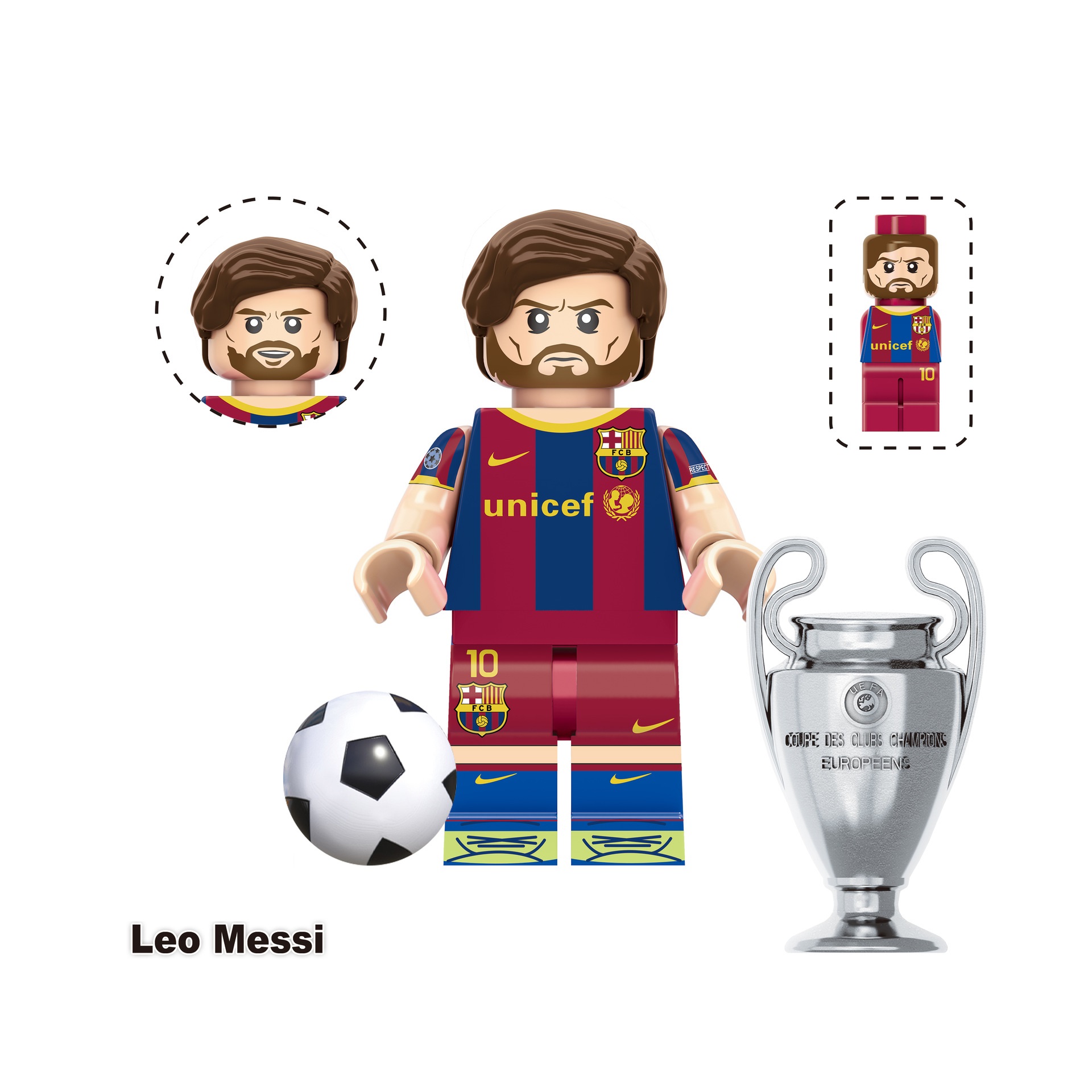 Football Star Assembled Building Blocks Minifigure Fit Lego Messi Neymar