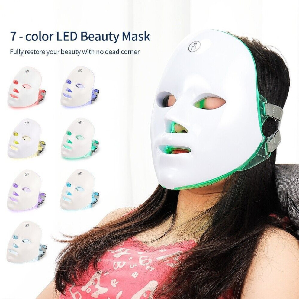Light Therapy LED Face Mask,LED Photon Therapy 7 Color Light Treatment with Touch Button Anti Aging.Facial Light Therapy Mask Skin Facial Beauty