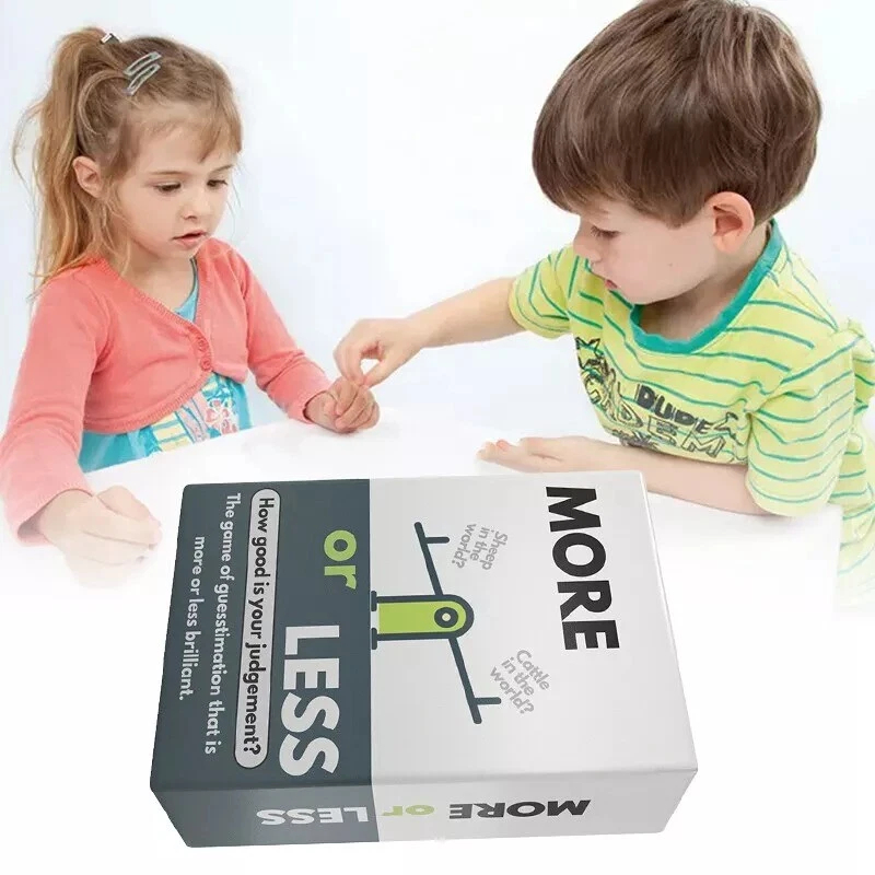 More Or Less Card Game Cardboard Good Judgement Family Party Action Interesting