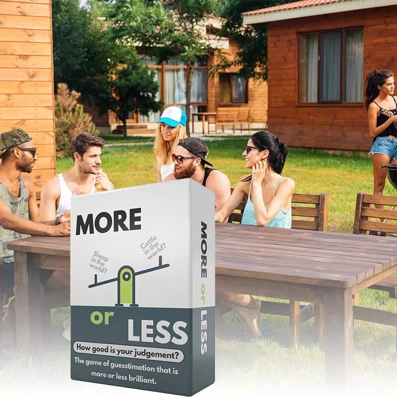 More Or Less Card Game Cardboard Good Judgement Family Party Action Interesting