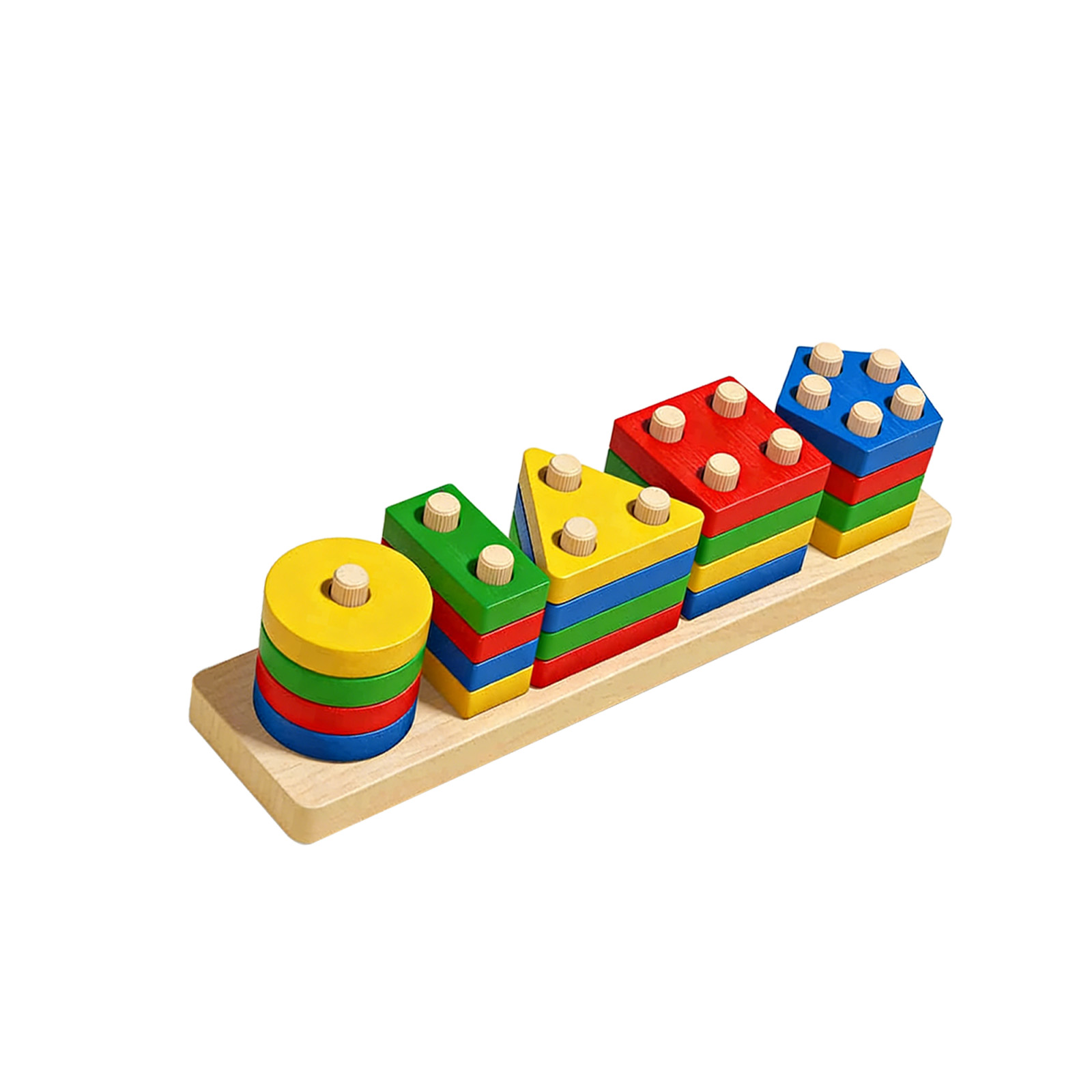 (B) Montessori Wooden Sorting Stacking Toys Puzzle for Toddlers and Kids Preschool Fine Motor Skill Toy for 1 Years ﻿