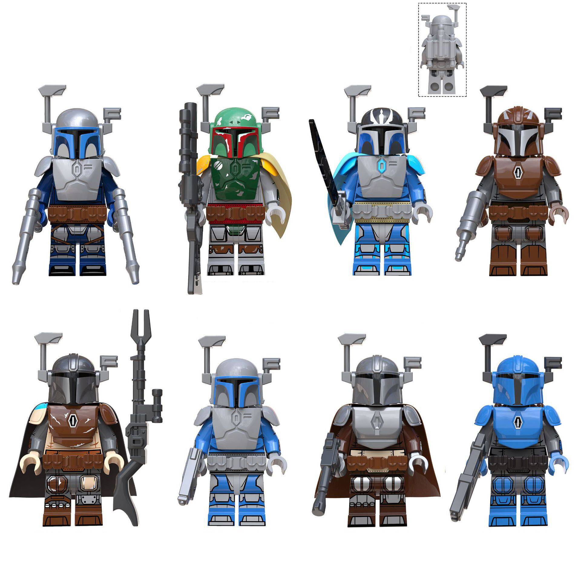 (Style D) Bounty Hunter Building Blocks Toy Action Mini Figure Role Play Model Upgraded Kids Fans Collectible Animation Birthday Gift