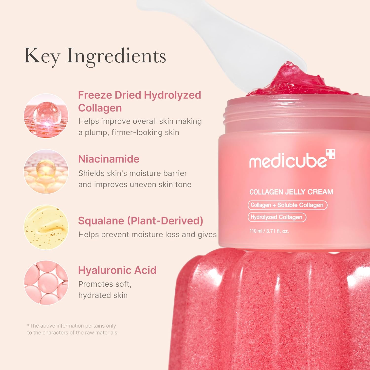 medicube Collagen Jelly Cream Niacinamide Freeze Dried Hydrolyzed Collagen Cream Face Cream Boosts Skin Barrier Hydration Glow Lifted Look Korean Skincare 110ml