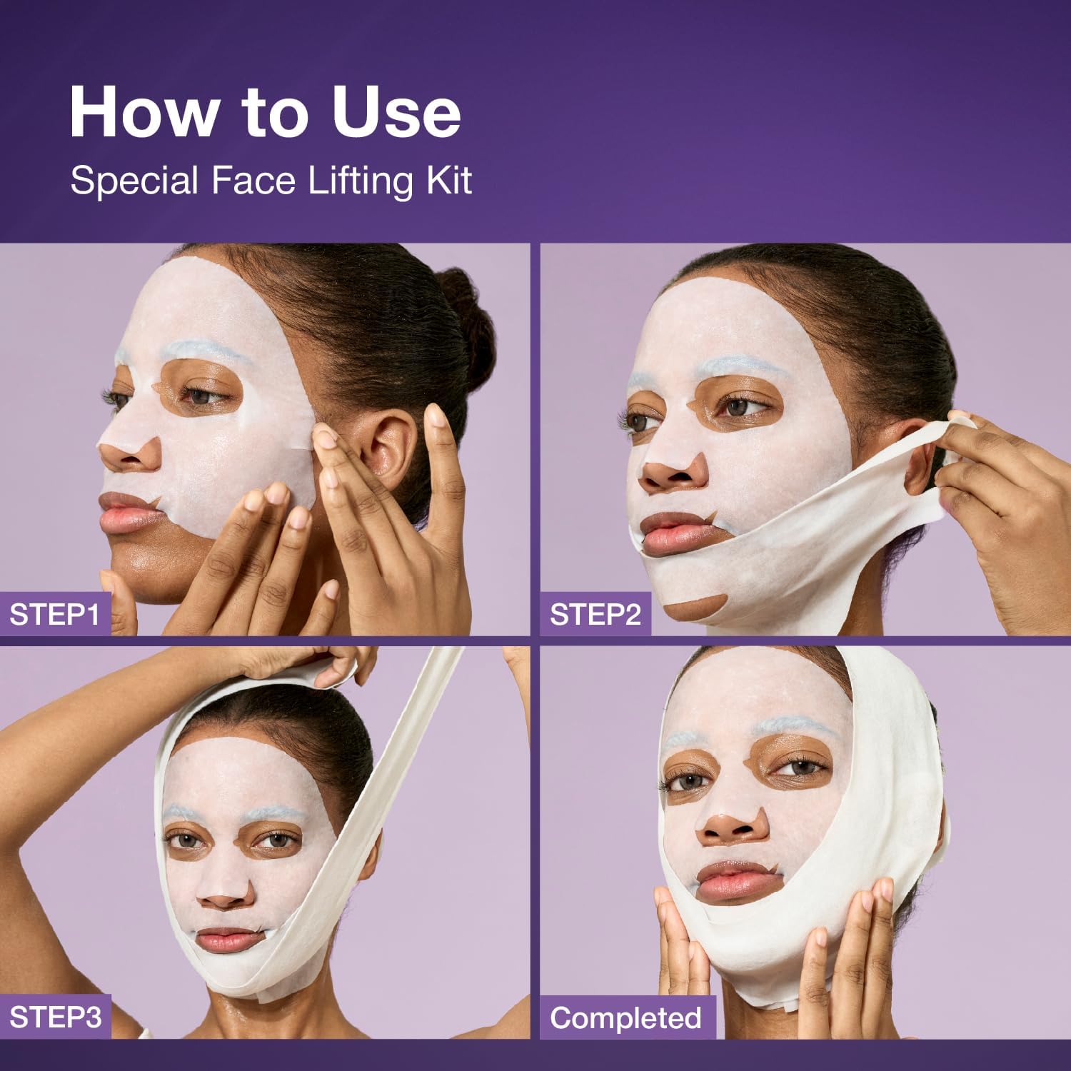 numbuzin No.9 Firming Sheet Mask with NAD Collagen Anti-Aging Face Mask Wrinkles Fine Lines Smoother Firmer-Looking Skin Defined Contours 4 Masks Lifting Band