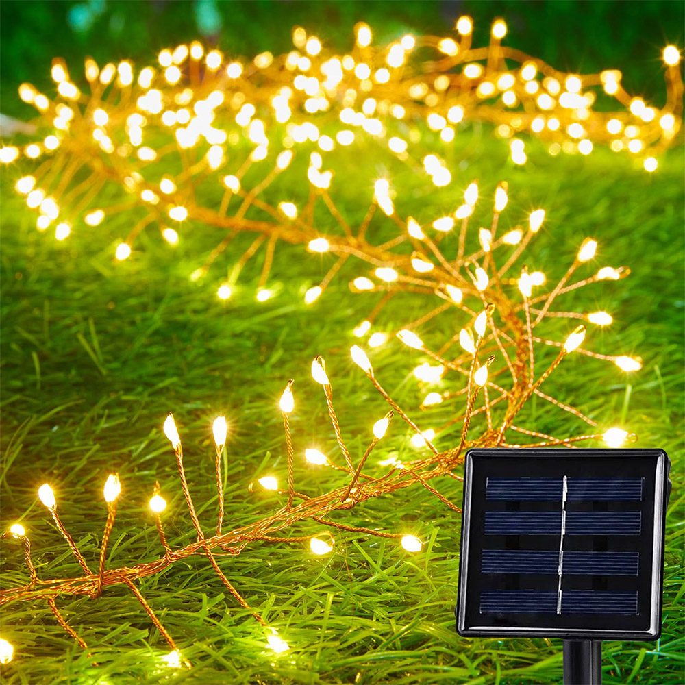 (100 LEDs 3Meters)  Brightown Solar Lights for Outside120 LED String Lights Waterproof Firecracker Balcony Lights for Tree Patio Christmas Party