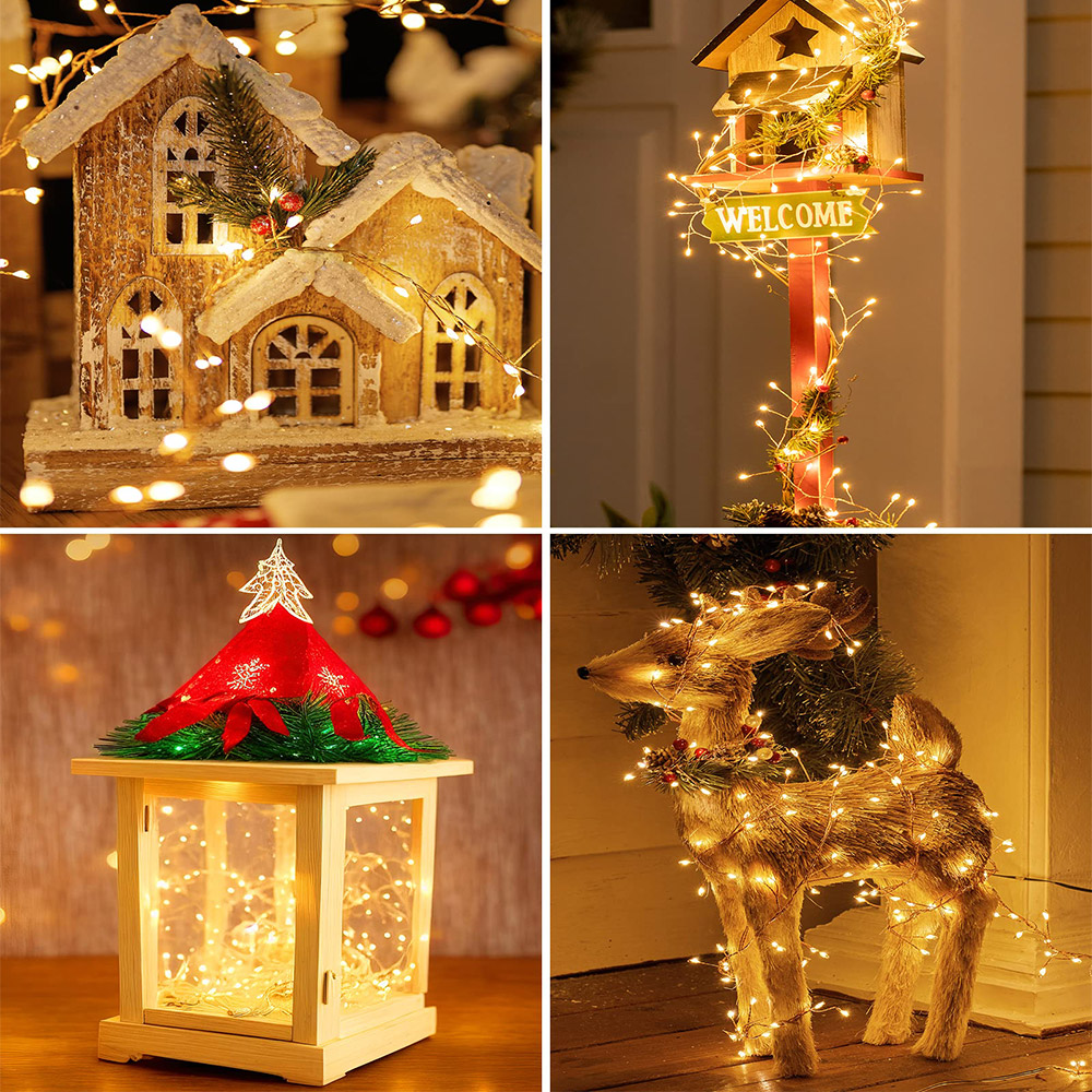 (100 LEDs 3Meters)  Brightown Solar Lights for Outside120 LED String Lights Waterproof Firecracker Balcony Lights for Tree Patio Christmas Party