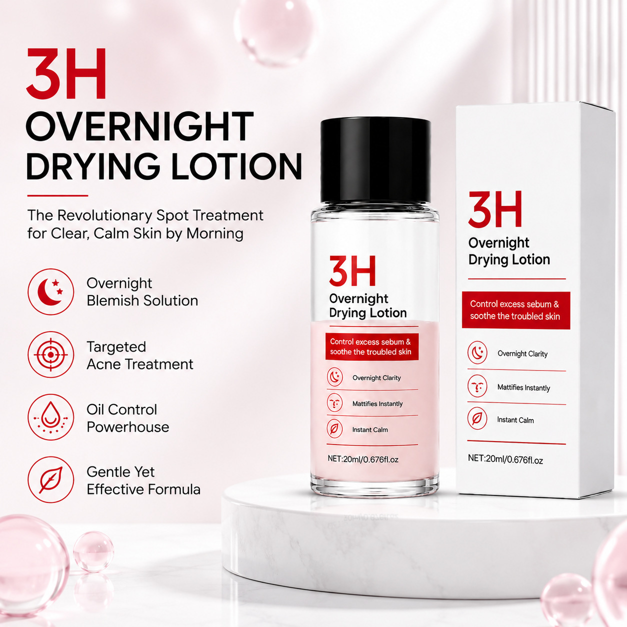 Overnight Blemish Repair Solution For Acne Prone Skin Soothing And Spot Treatment 20ml