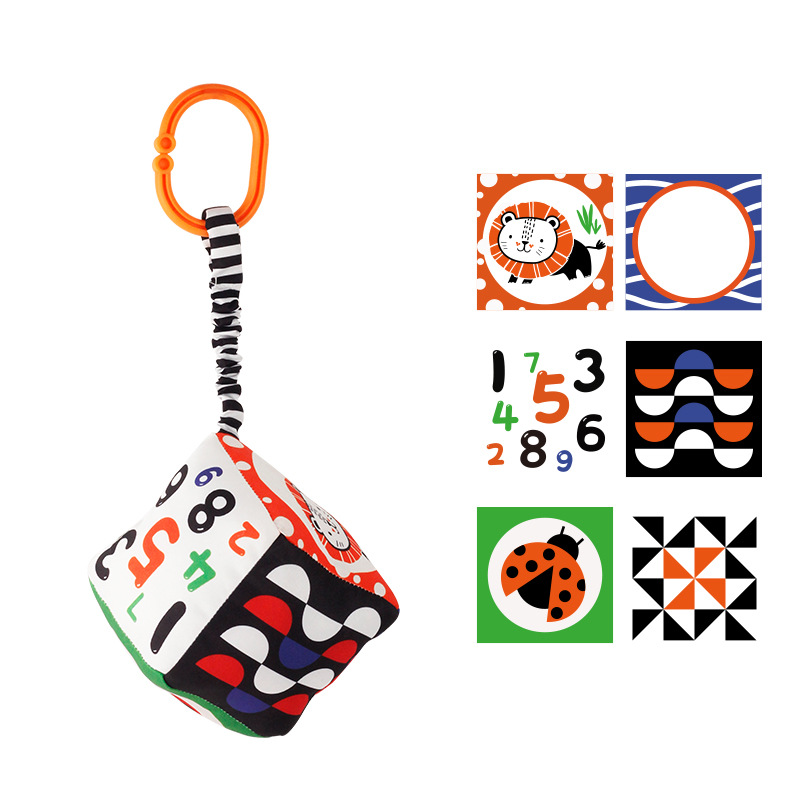 (3) Baby Newborn Crib Hanging Rattle Toys Early Development for 0-12 Months High Contrast Black and White Learning Education Toy
