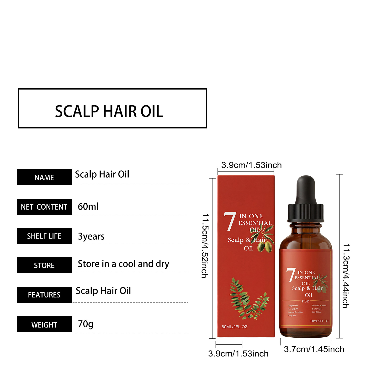 Multi Effect Combined Hair Care Oil Mild Ingredients Moisturize Lock Water Light Soft Smooth Flow Protect Hair Roots Hair Ends
