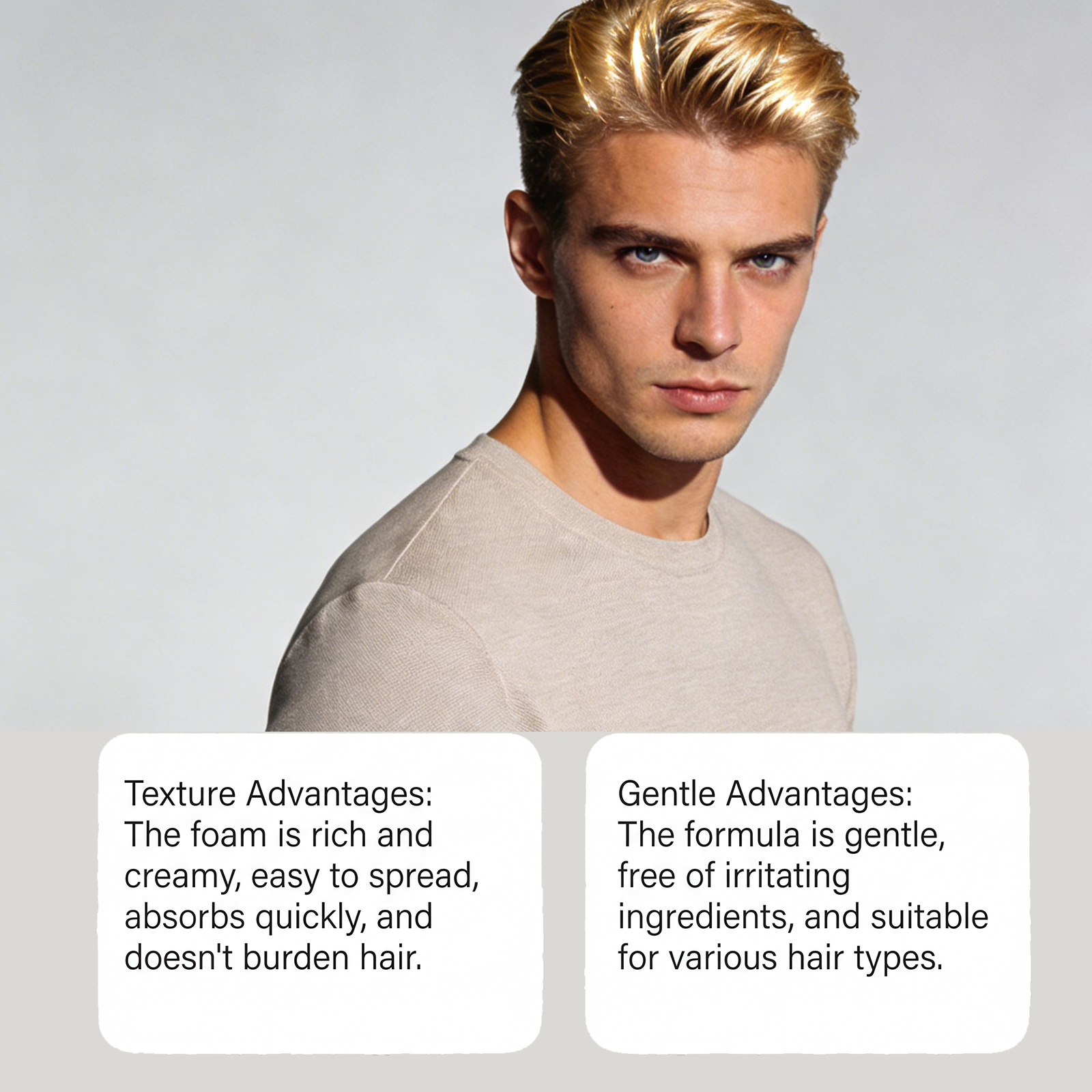 Men Hair Styling Mousse Gentle Cleansing Oil Control Fluffy Shaping Glossy Hair Care For Daily Use
