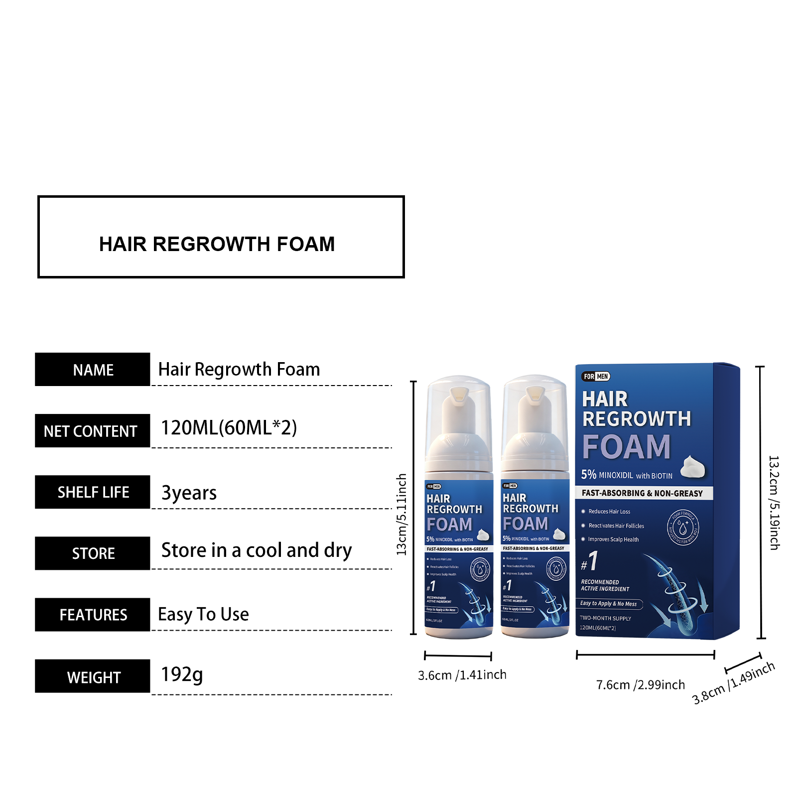 Men Hair Styling Mousse Gentle Cleansing Oil Control Fluffy Shaping Glossy Hair Care For Daily Use