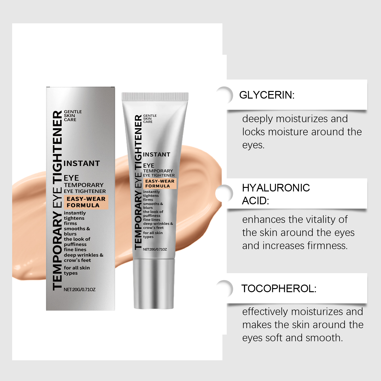 Moisturizing Eye Cream Mild Care Hydrating Nourishing Elastic Smooth Daily Eye Skin Massage Care Lotion
