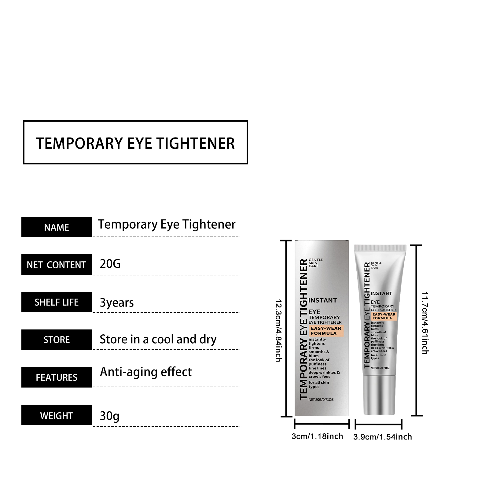 Moisturizing Eye Cream Mild Care Hydrating Nourishing Elastic Smooth Daily Eye Skin Massage Care Lotion