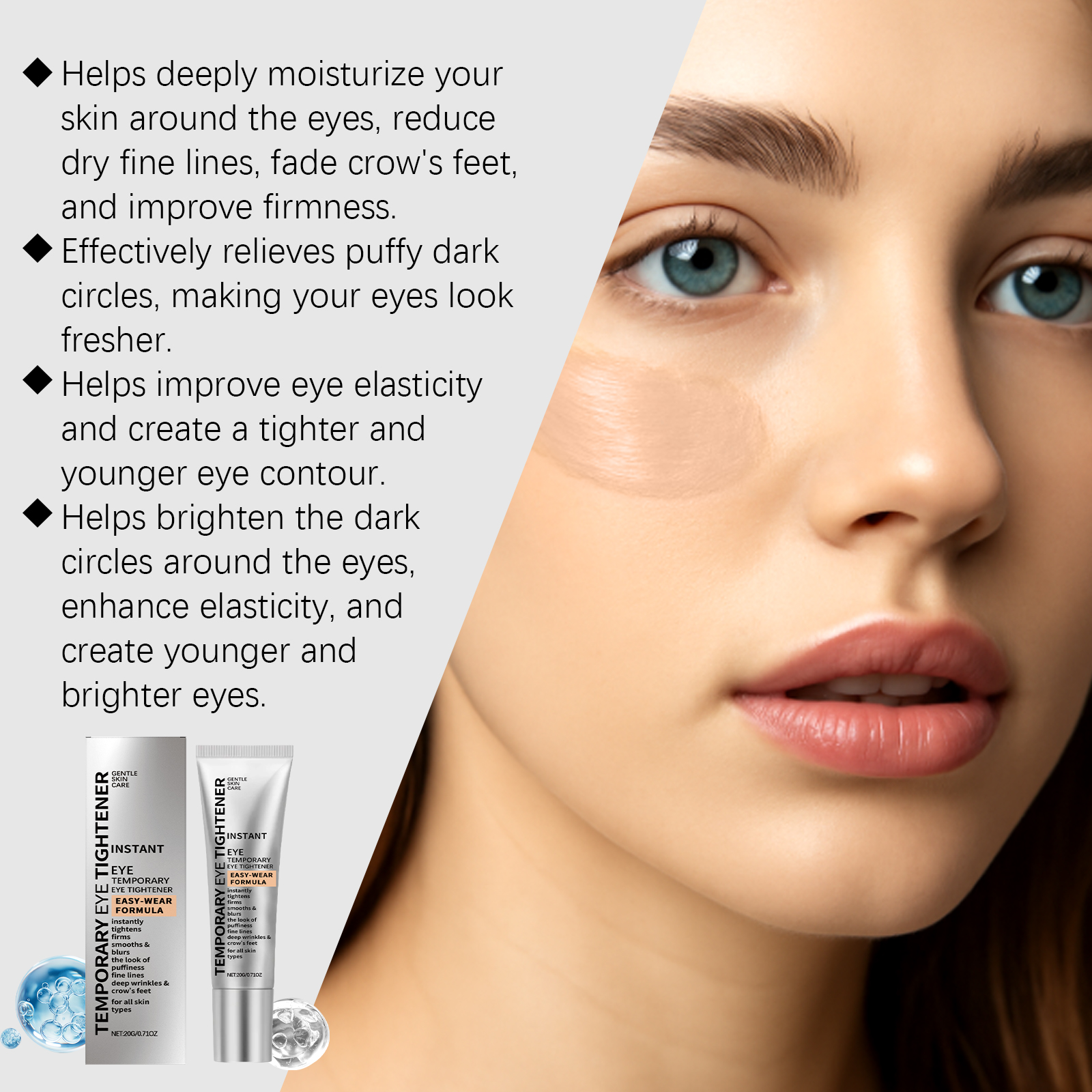 Moisturizing Eye Cream Mild Care Hydrating Nourishing Elastic Smooth Daily Eye Skin Massage Care Lotion