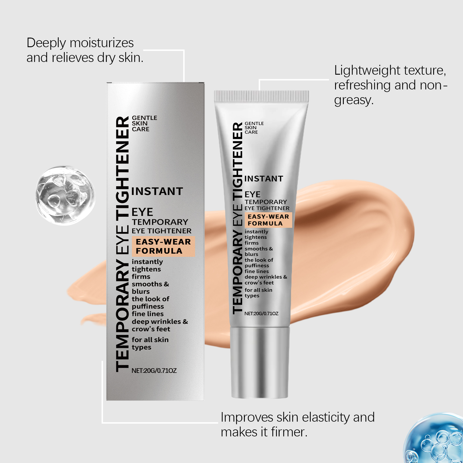 Moisturizing Eye Cream Mild Care Hydrating Nourishing Elastic Smooth Daily Eye Skin Massage Care Lotion