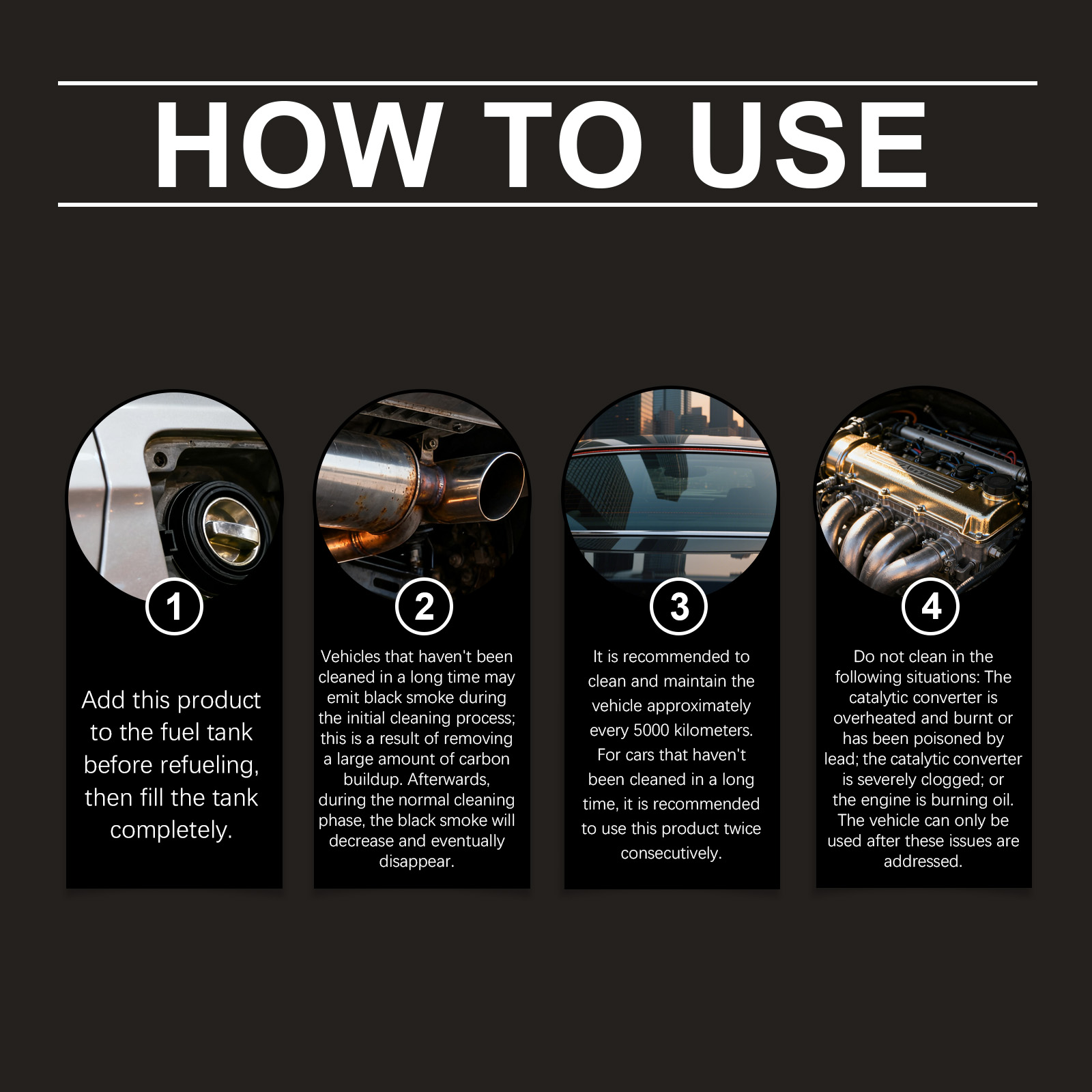 Three Way Catalytic Cleaner Auto Exhaust System Clean Maintain Engine Carbon Deposit Remover Vehicle Motor Tail Pipe