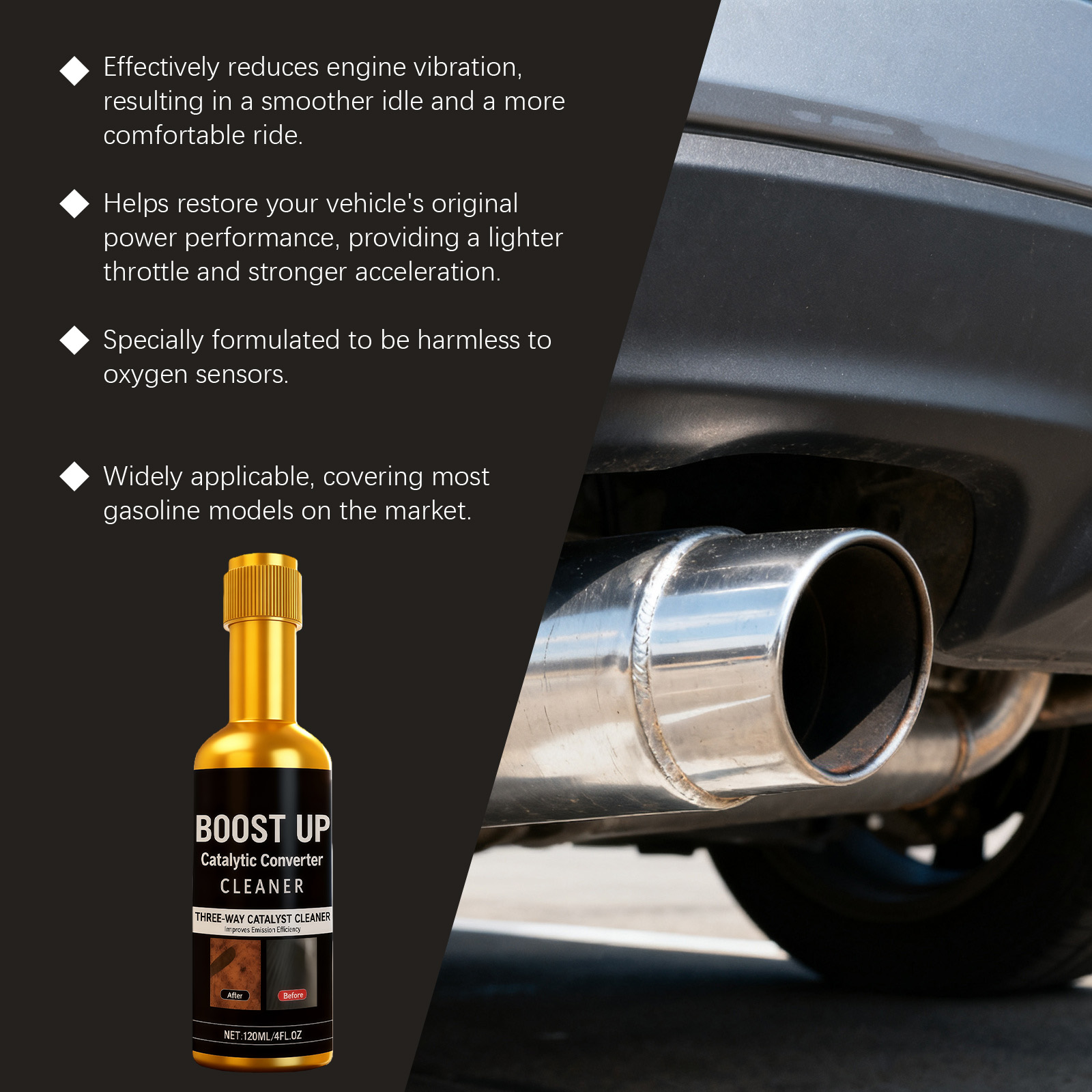 Three Way Catalytic Cleaner Auto Exhaust System Clean Maintain Engine Carbon Deposit Remover Vehicle Motor Tail Pipe