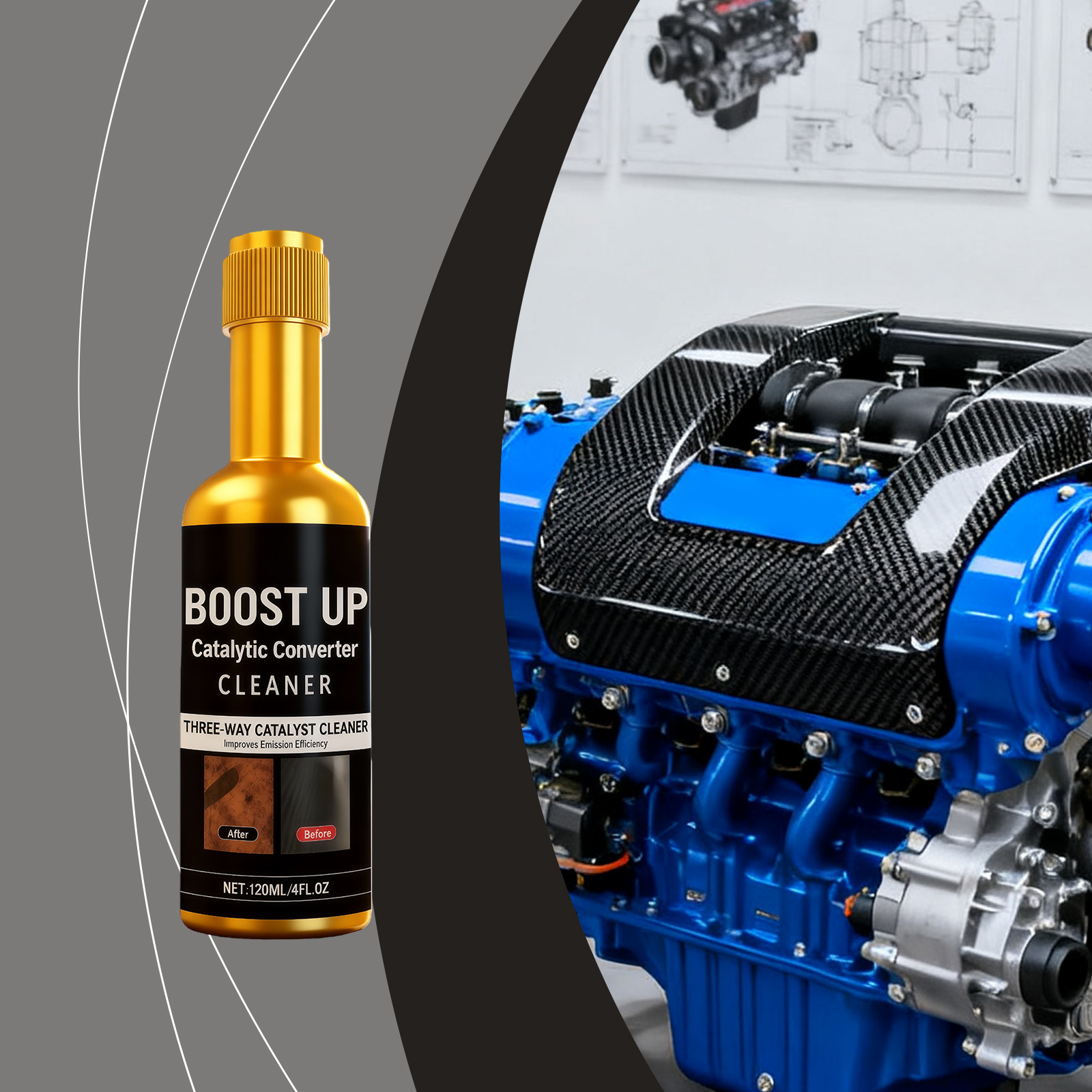 Three Way Catalytic Cleaner Auto Exhaust System Clean Maintain Engine Carbon Deposit Remover Vehicle Motor Tail Pipe