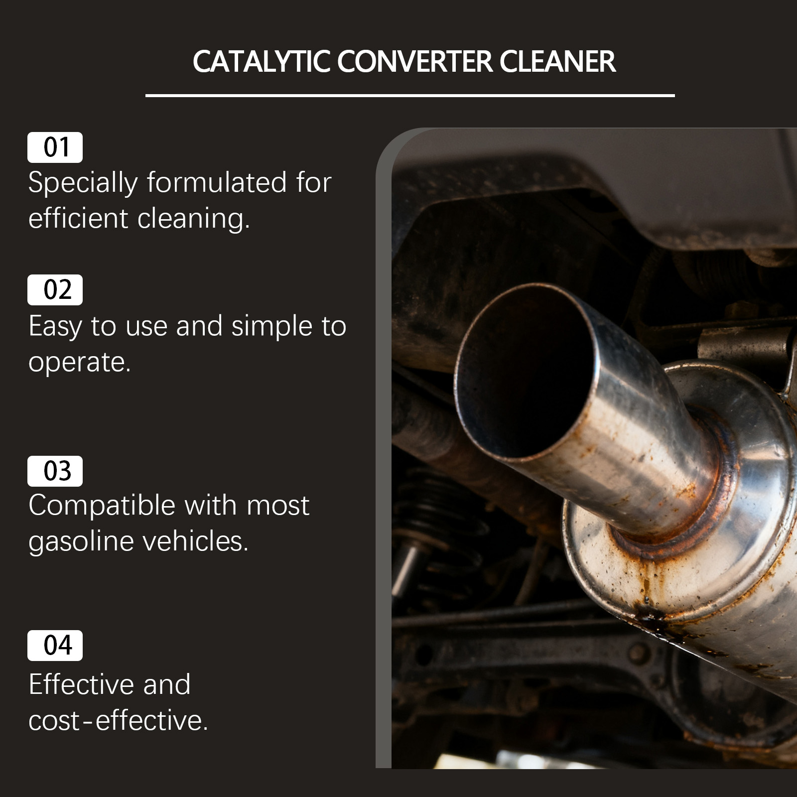 Three Way Catalytic Cleaner Auto Exhaust System Clean Maintain Engine Carbon Deposit Remover Vehicle Motor Tail Pipe