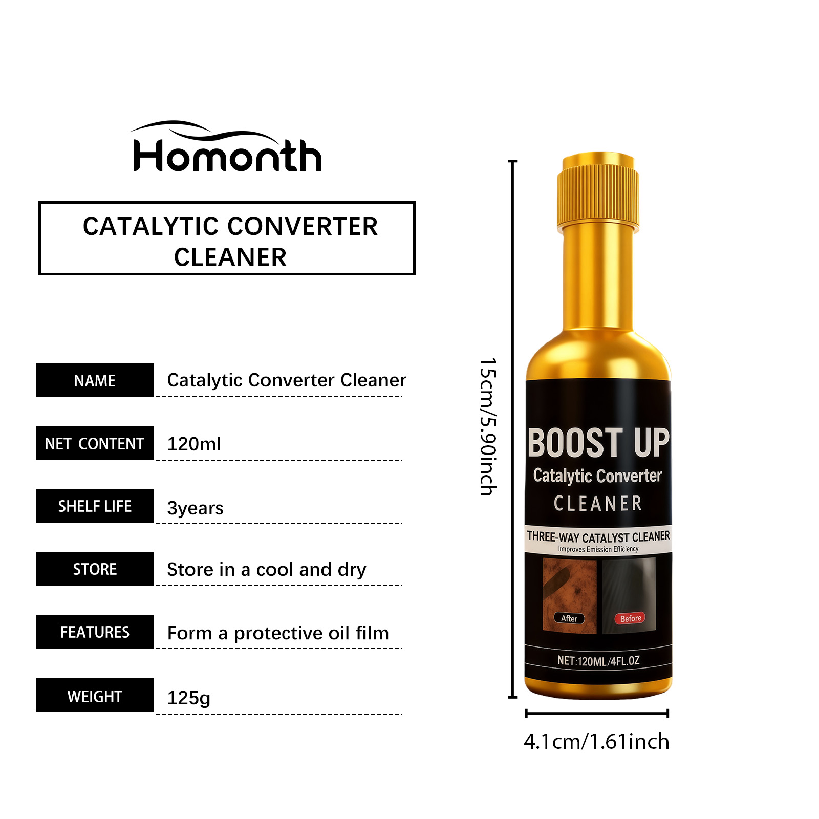 Three Way Catalytic Cleaner Auto Exhaust System Clean Maintain Engine Carbon Deposit Remover Vehicle Motor Tail Pipe