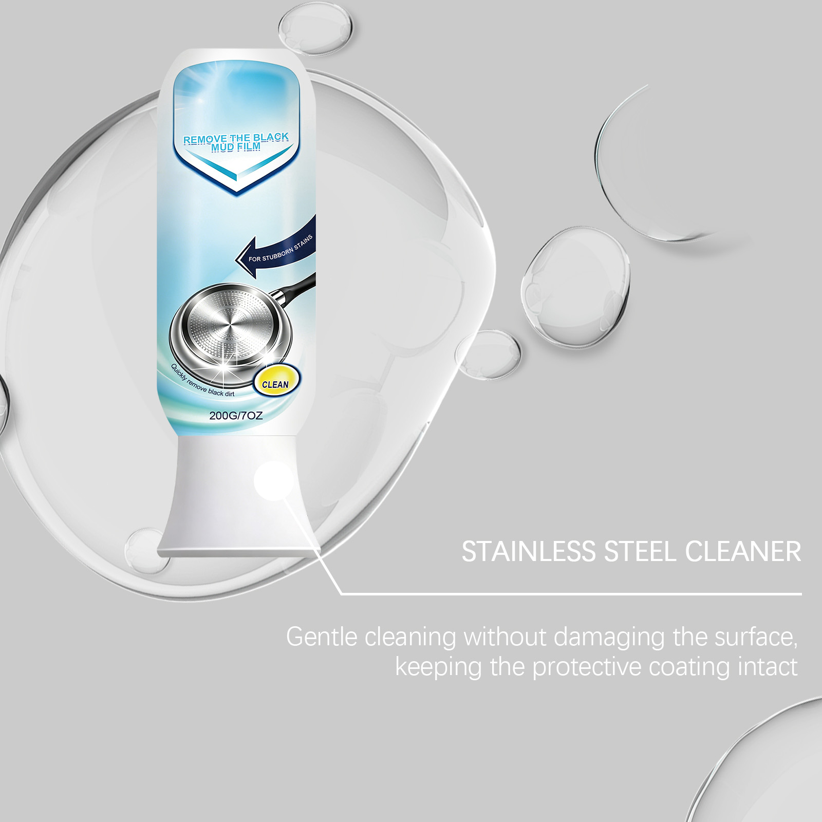 Cookware Cleaner Powerful Stain Remover Brightening Tool For All Pots Tough Burnt Grime Dirt