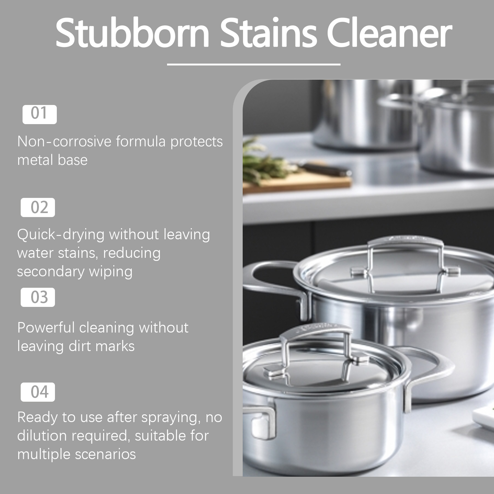 Cookware Cleaner Powerful Stain Remover Brightening Tool For All Pots Tough Burnt Grime Dirt