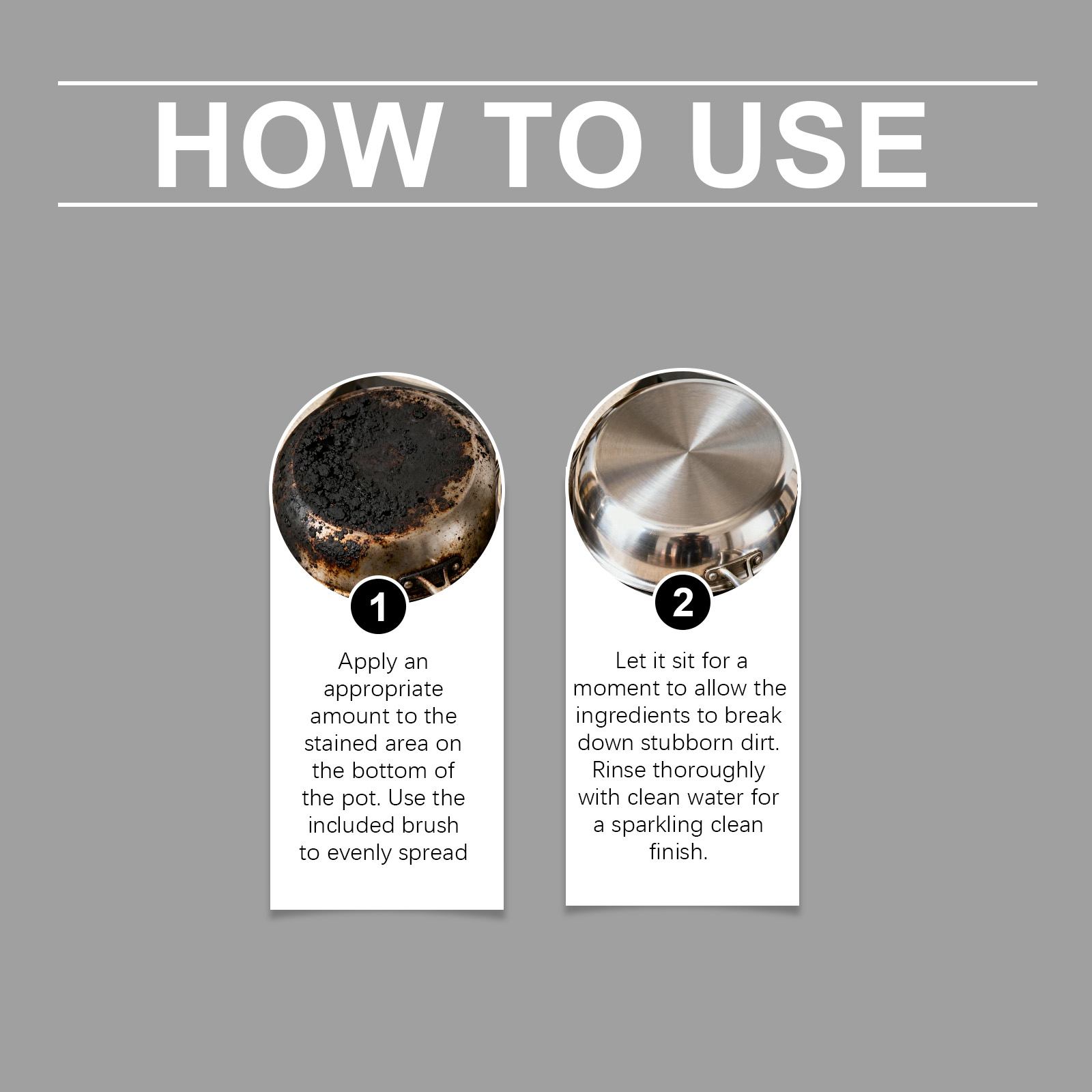 Cookware Cleaner Powerful Stain Remover Brightening Tool For All Pots Tough Burnt Grime Dirt