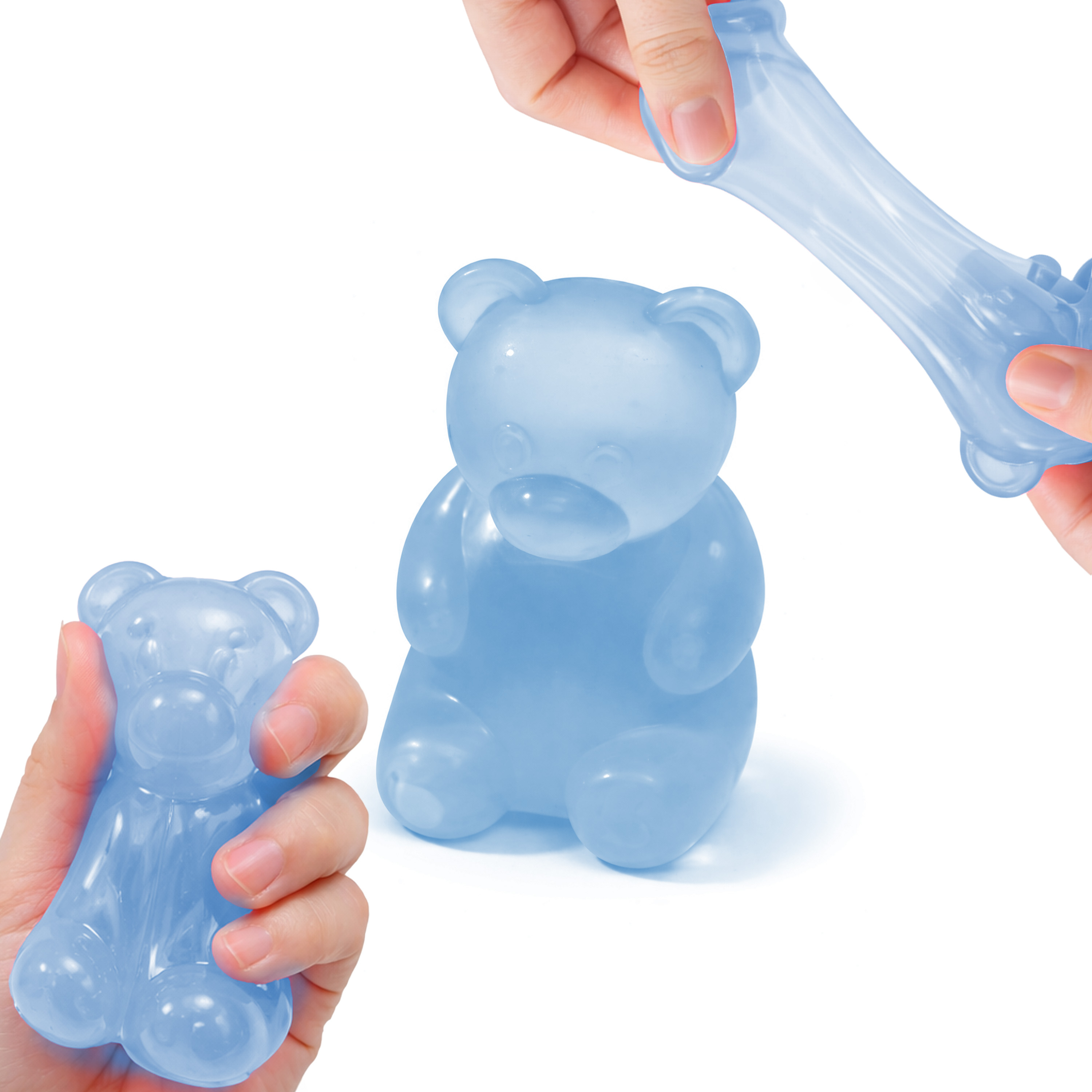 (Blue) Bear Squishy Toy Blue Soft Stress Relief Hand Play Daily Leisure Desktop Decor Kid Adult Relax Entertainment Ornament Accessory