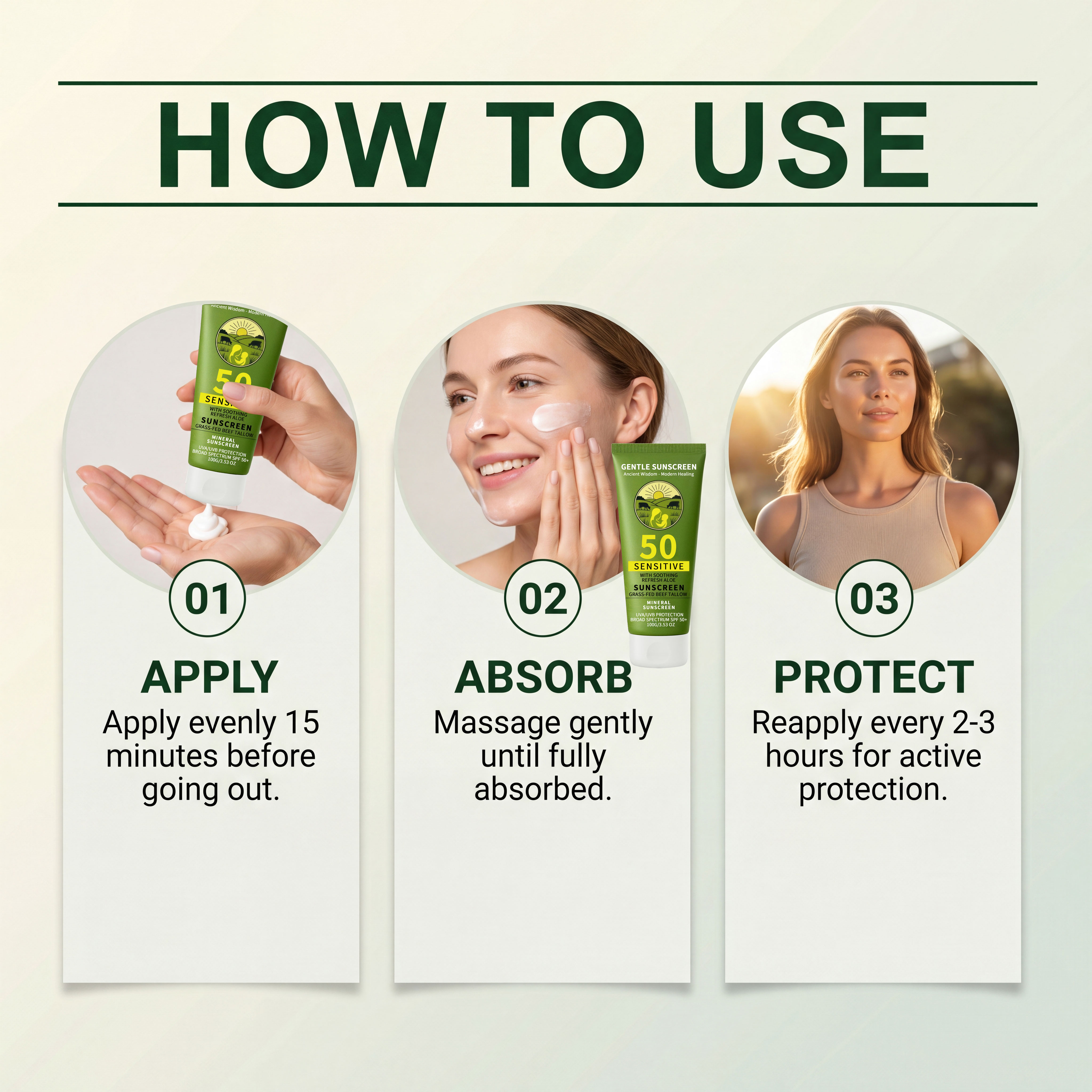 Tallow Mild Protection Cream Refreshing Skin Friendly Portable Summer Outdoor Skin Care Makeup Touch Up