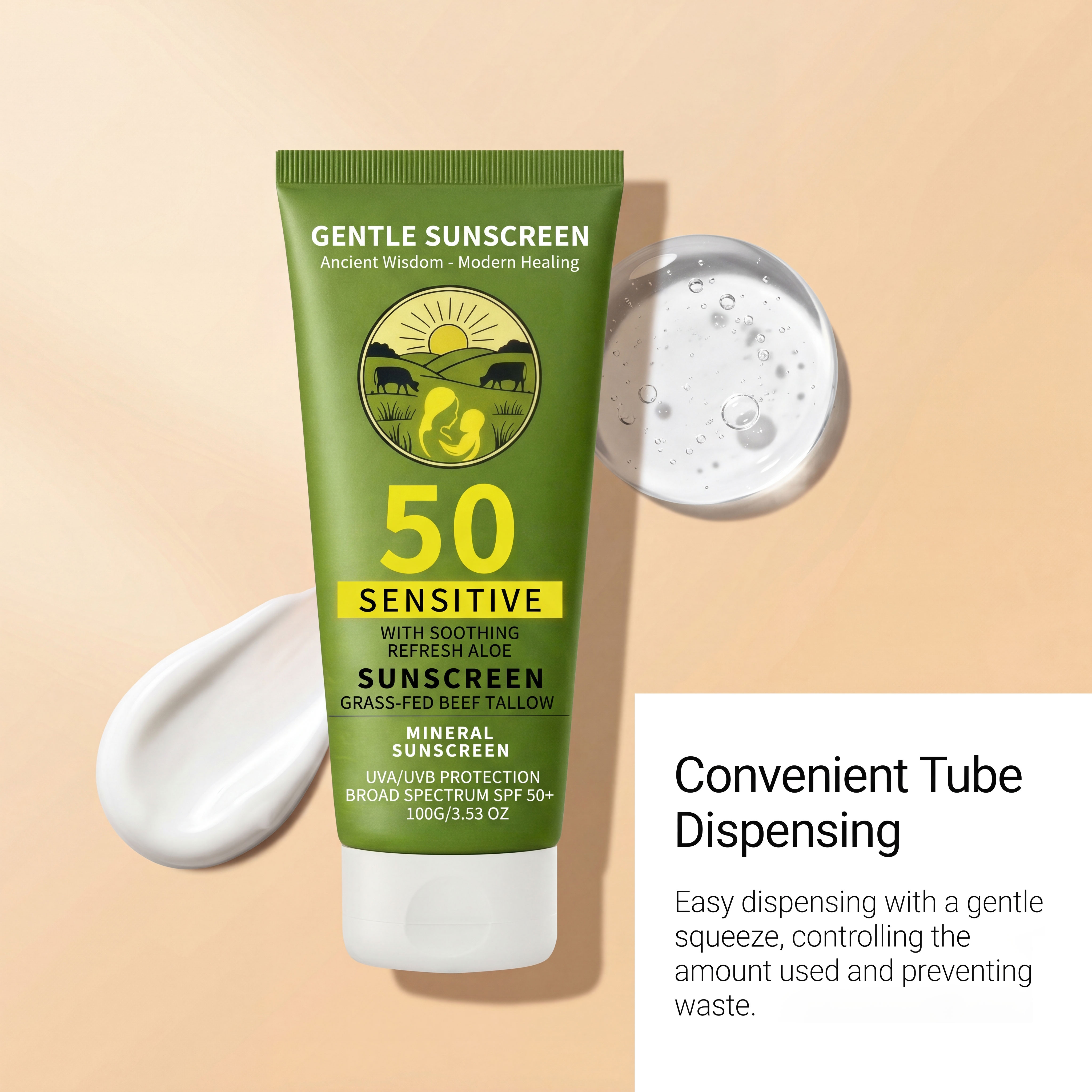 Tallow Mild Protection Cream Refreshing Skin Friendly Portable Summer Outdoor Skin Care Makeup Touch Up