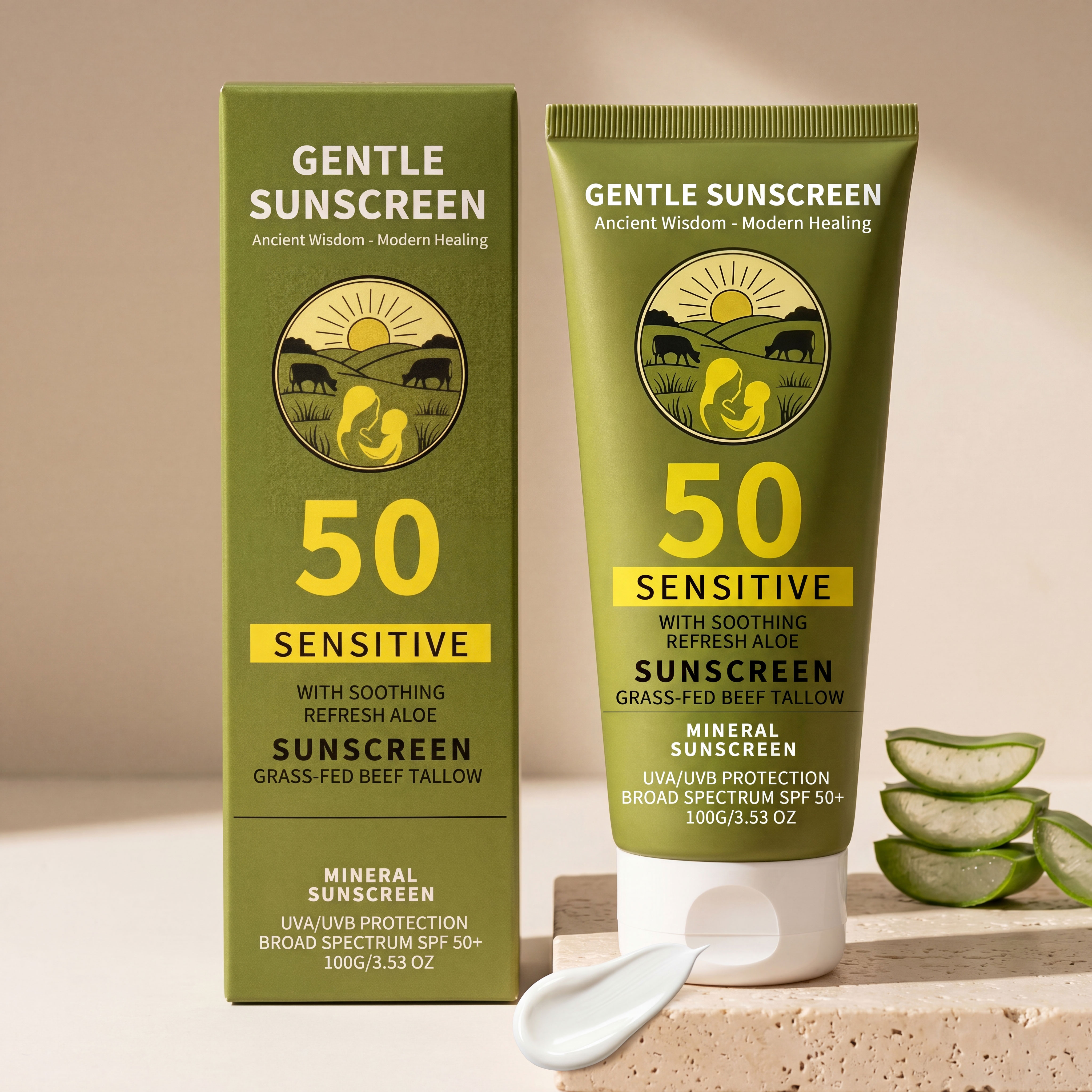 Tallow Mild Protection Cream Refreshing Skin Friendly Portable Summer Outdoor Skin Care Makeup Touch Up