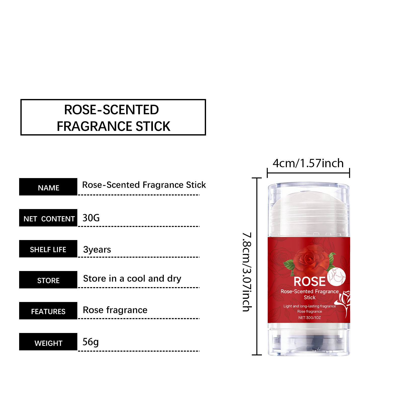Rose Scent Stick Mild Care Underarm Soft Fresh Non Sticky Easy Spread Natural Fragrance