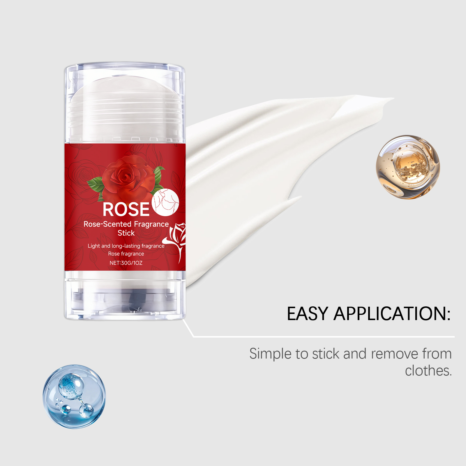 Rose Scent Stick Mild Care Underarm Soft Fresh Non Sticky Easy Spread Natural Fragrance