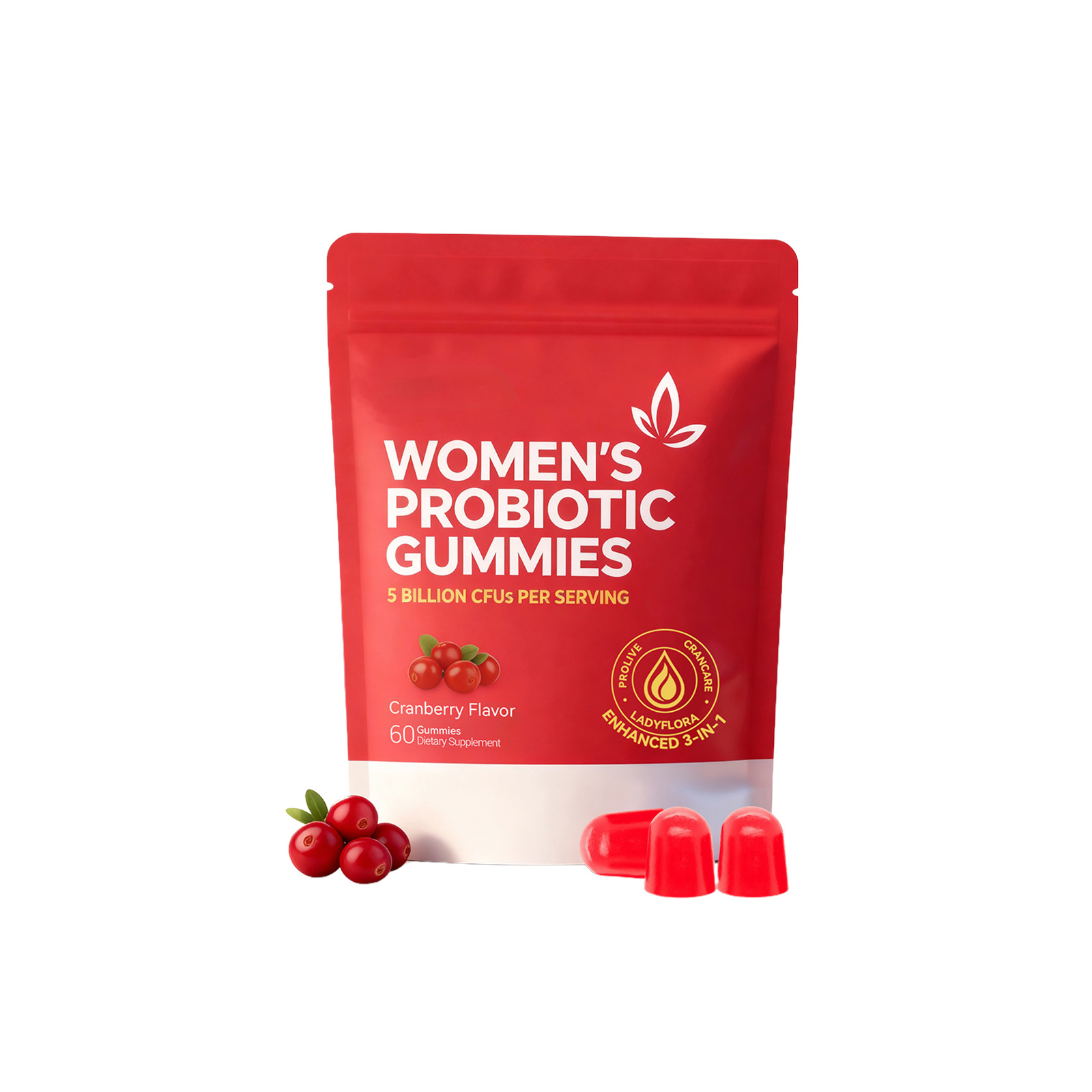 Womens Probiotic Gummy Mild Ingredients Care Body Gentle Maintenance Boost Vitality Improve Physical Condition For Daily Female Care