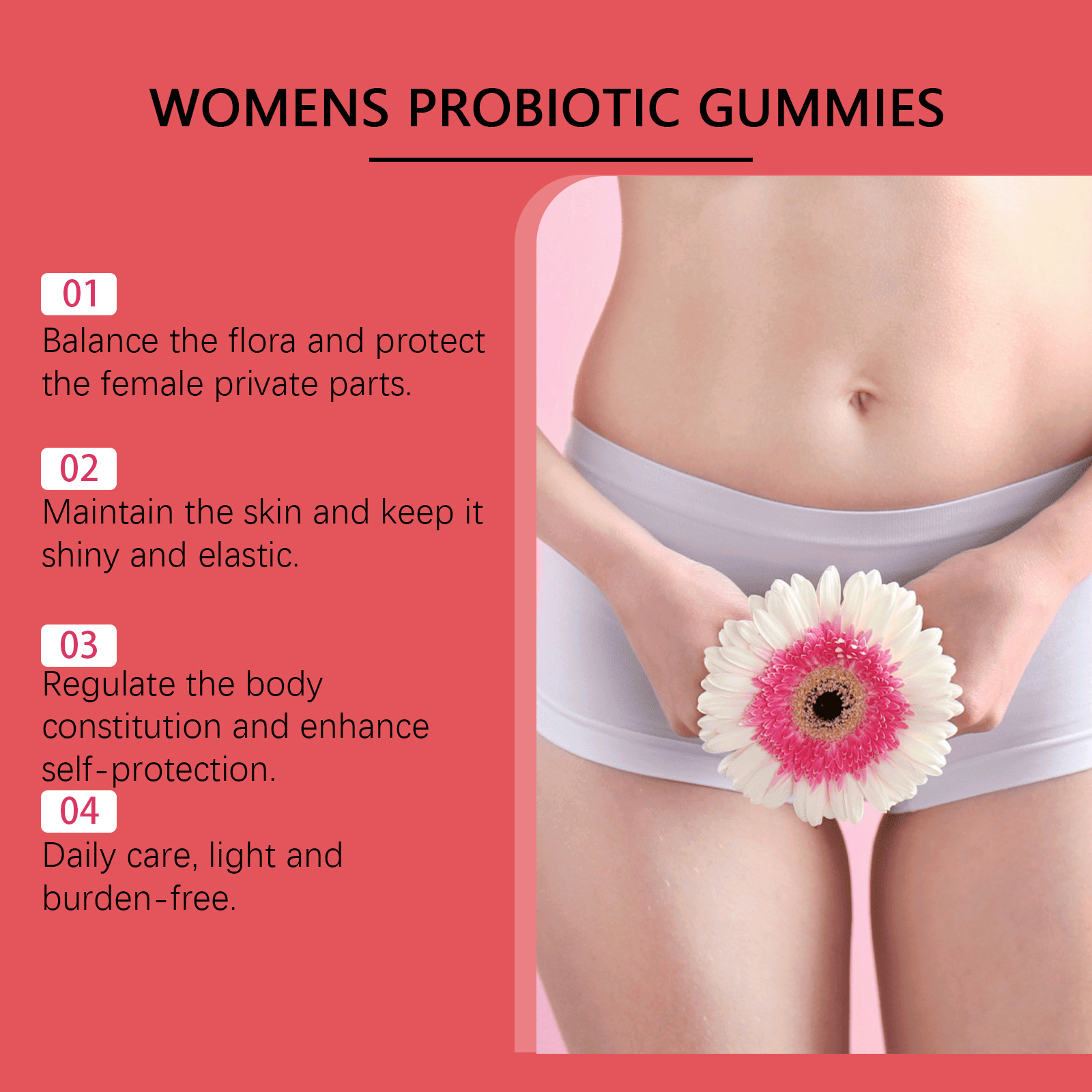 Womens Probiotic Gummy Mild Ingredients Care Body Gentle Maintenance Boost Vitality Improve Physical Condition For Daily Female Care