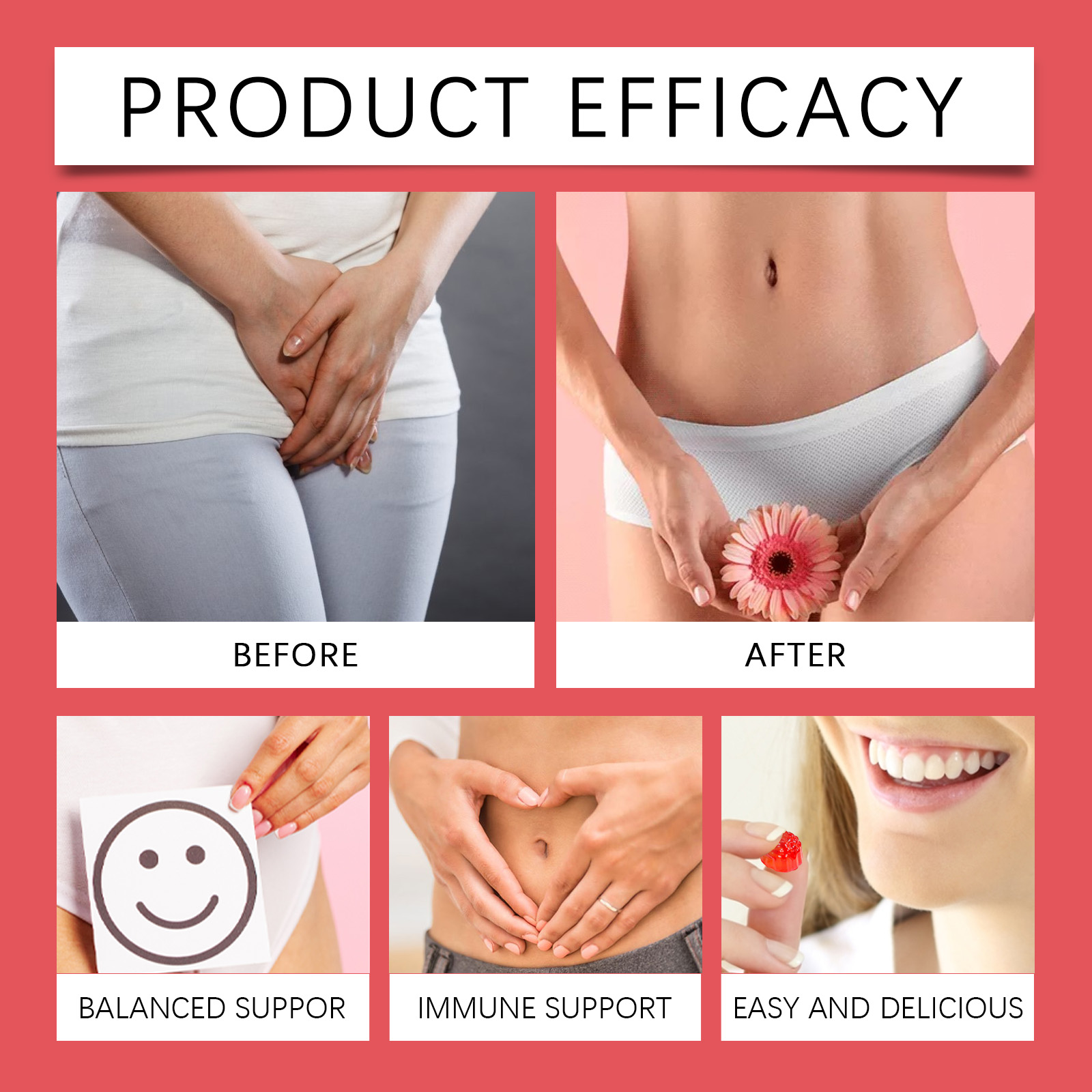Womens Probiotic Gummy Mild Ingredients Care Body Gentle Maintenance Boost Vitality Improve Physical Condition For Daily Female Care