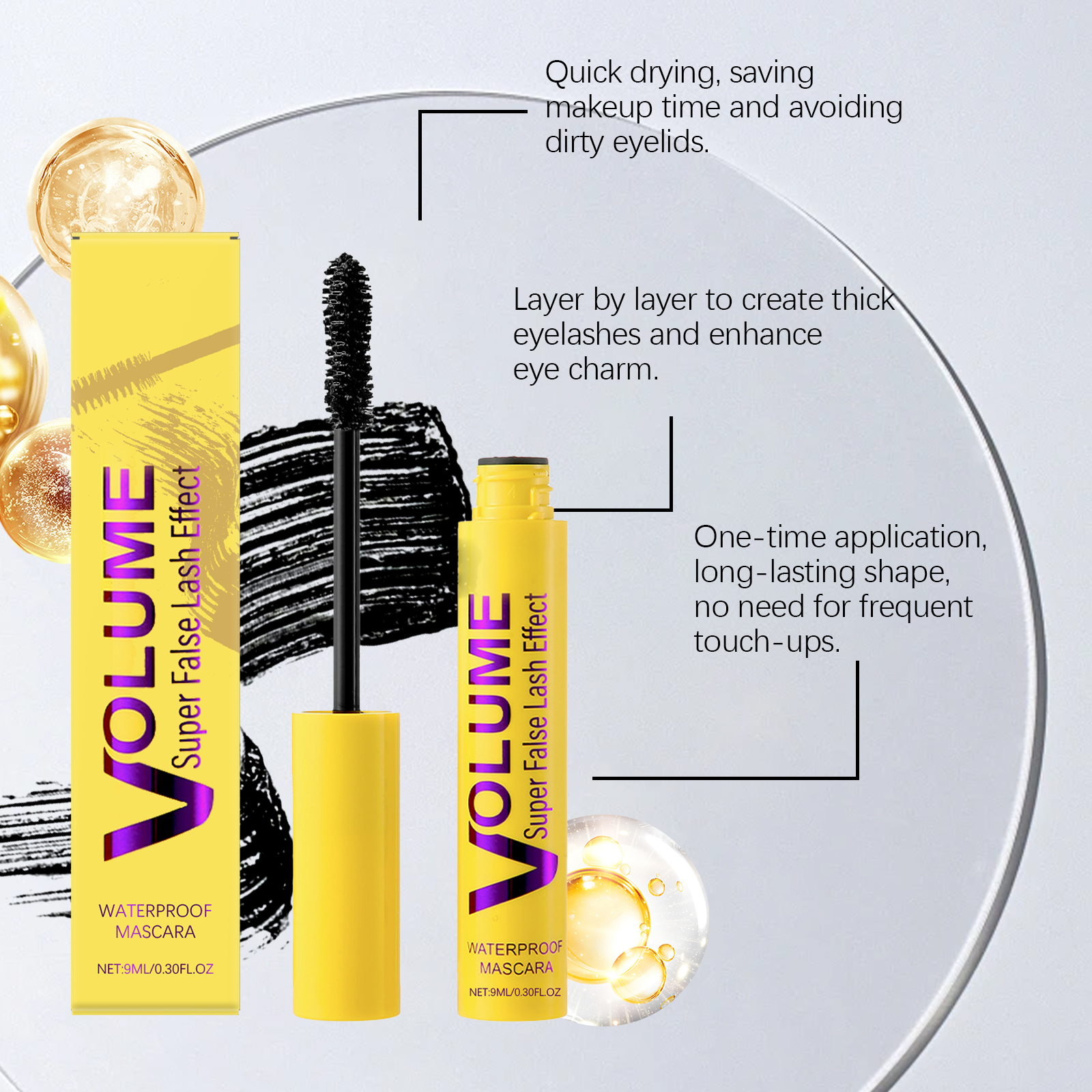 Mascara Lightweight Natural Longlasting Nonfading Nonblooming Nonclumping Compact Tidy Lash Roots Daily Gentle Smooth Fit Soft Delicate
