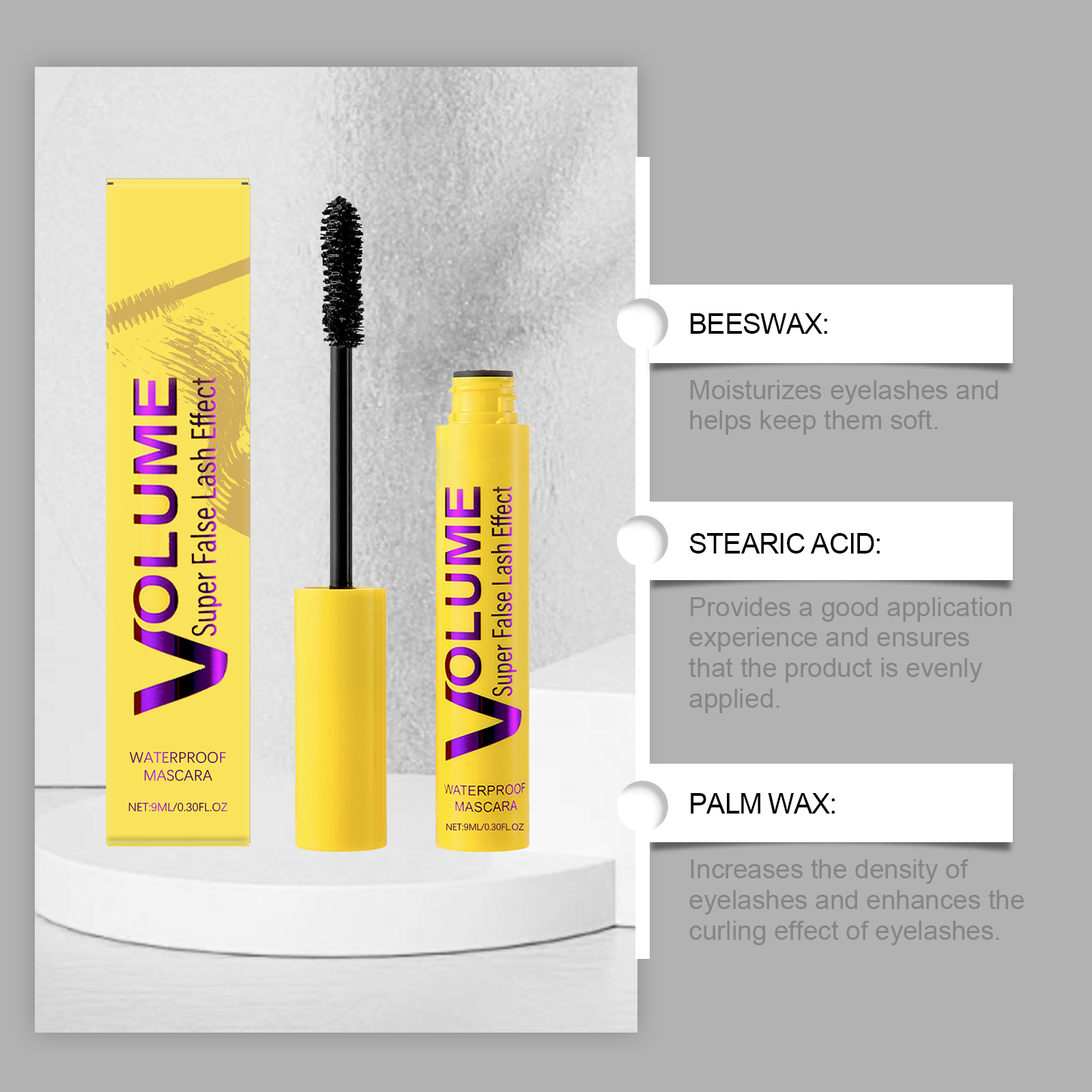 Mascara Lightweight Natural Longlasting Nonfading Nonblooming Nonclumping Compact Tidy Lash Roots Daily Gentle Smooth Fit Soft Delicate
