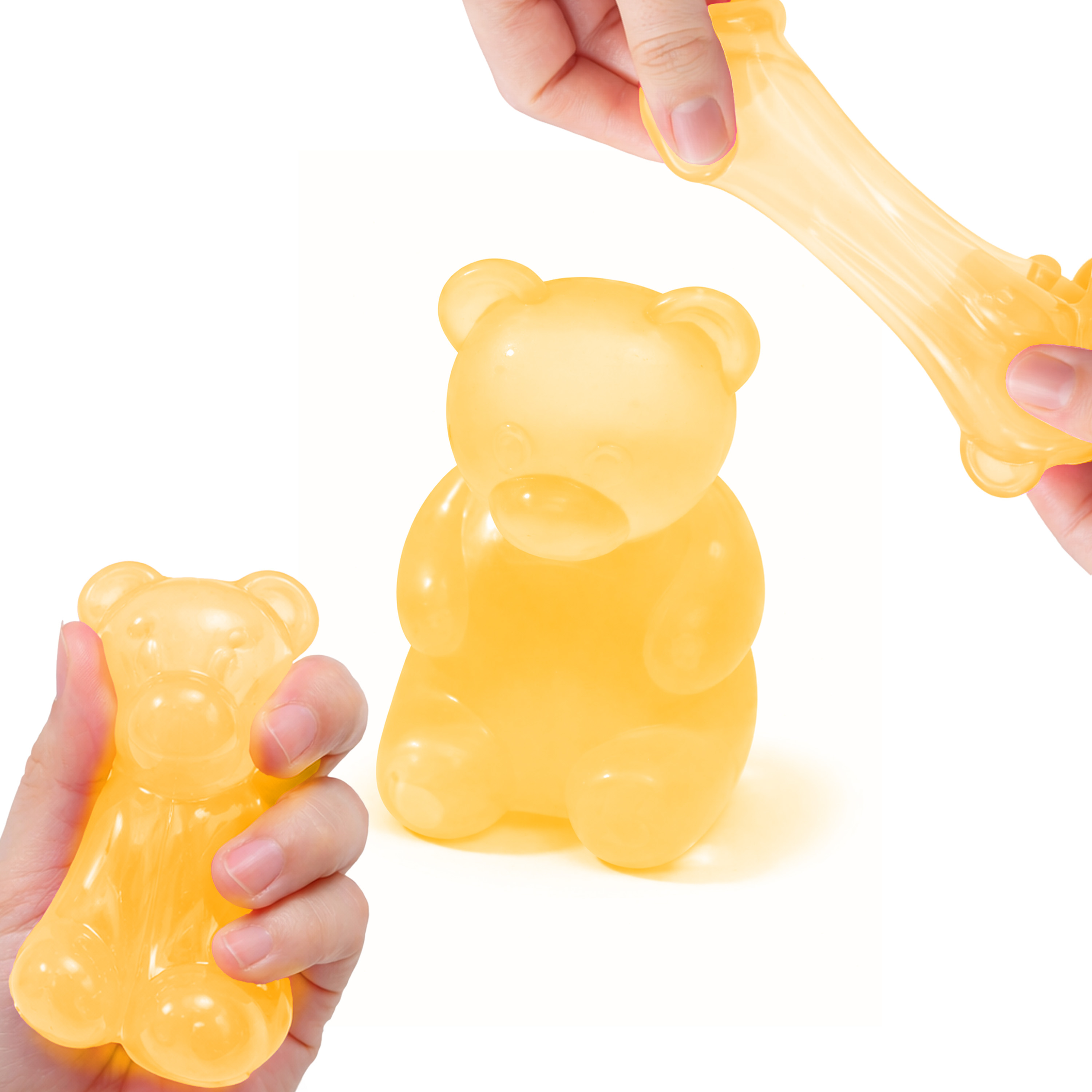 (Yellow) Bear Squishy Toy Blue Soft Stress Relief Hand Play Daily Leisure Desktop Decor Kid Adult Relax Entertainment Ornament Accessory