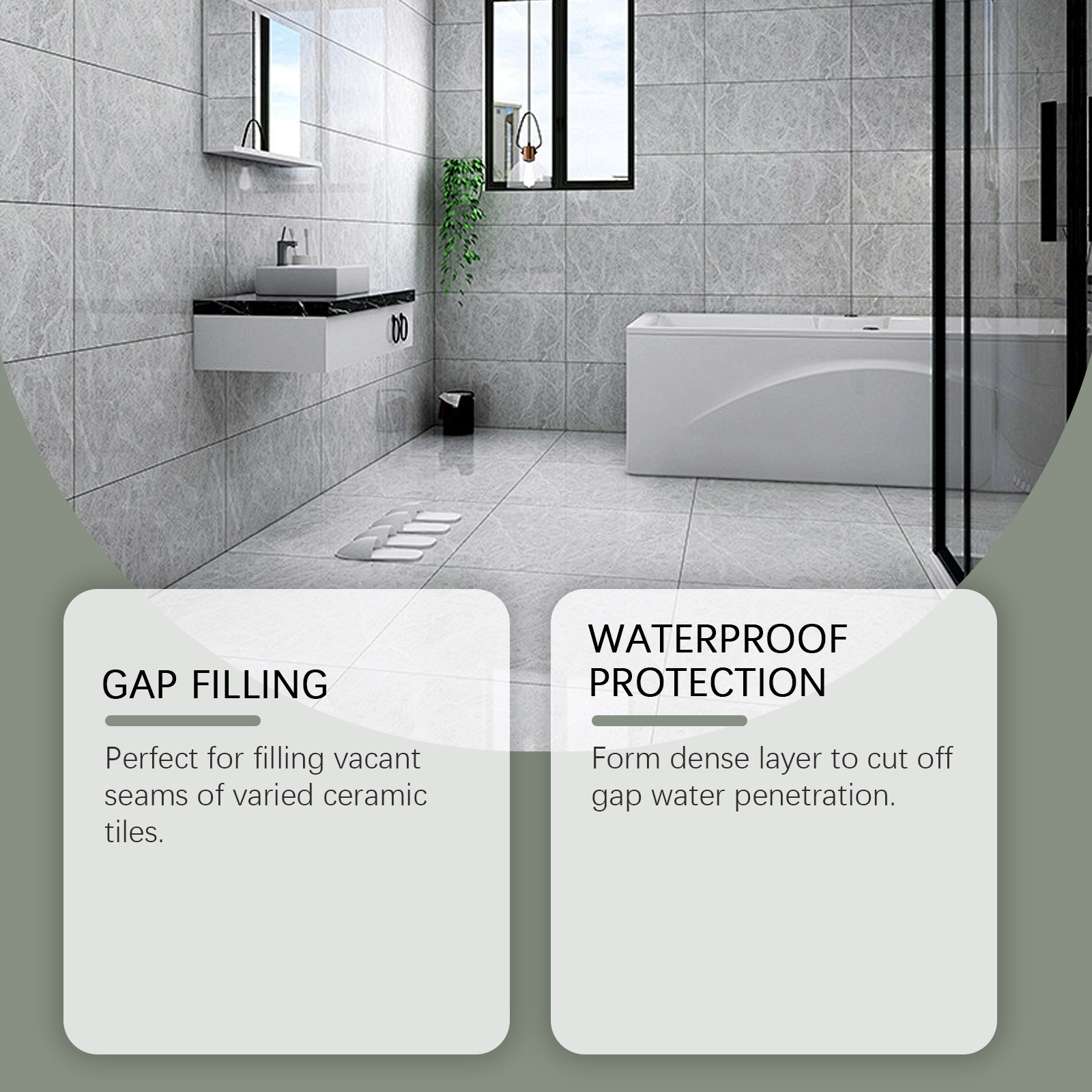 Dark Gray Tile Grout Waterproof Mildewproof Beautiful Repair Bathroom Kitchen Tile Floor Gap Filler