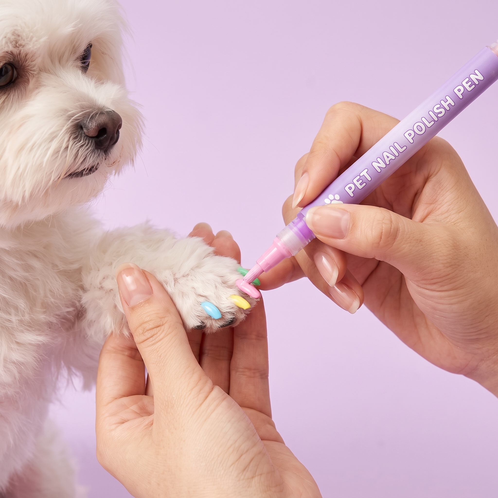 Pet Nail Painting Pen Even Coloring Easy To Clean Multiple Bright Colors For Cats And Dogs