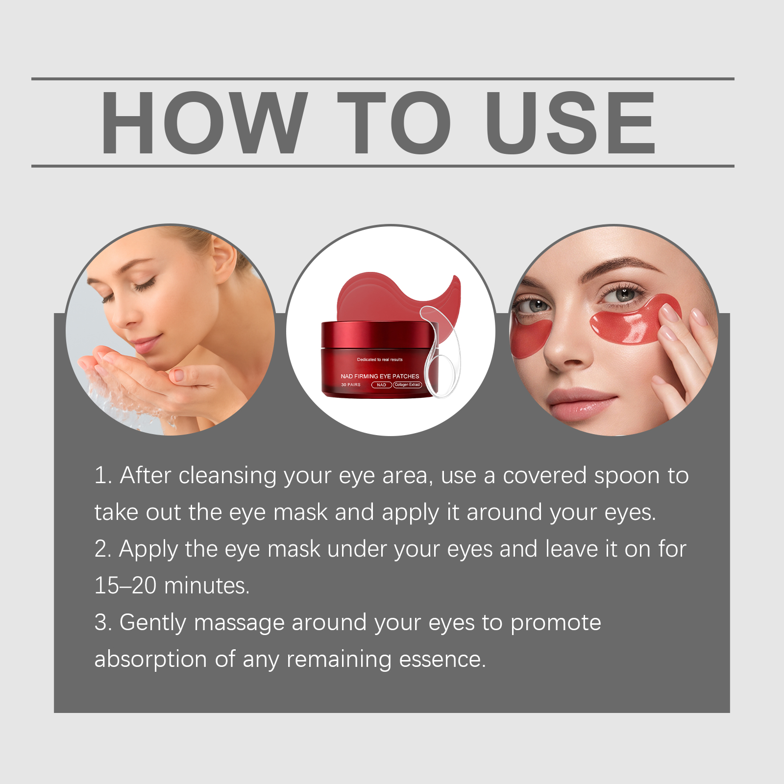 Eye Mask Daily Care Massage Hydrate Soften Mild Moisturize Skin Around Orbital Area