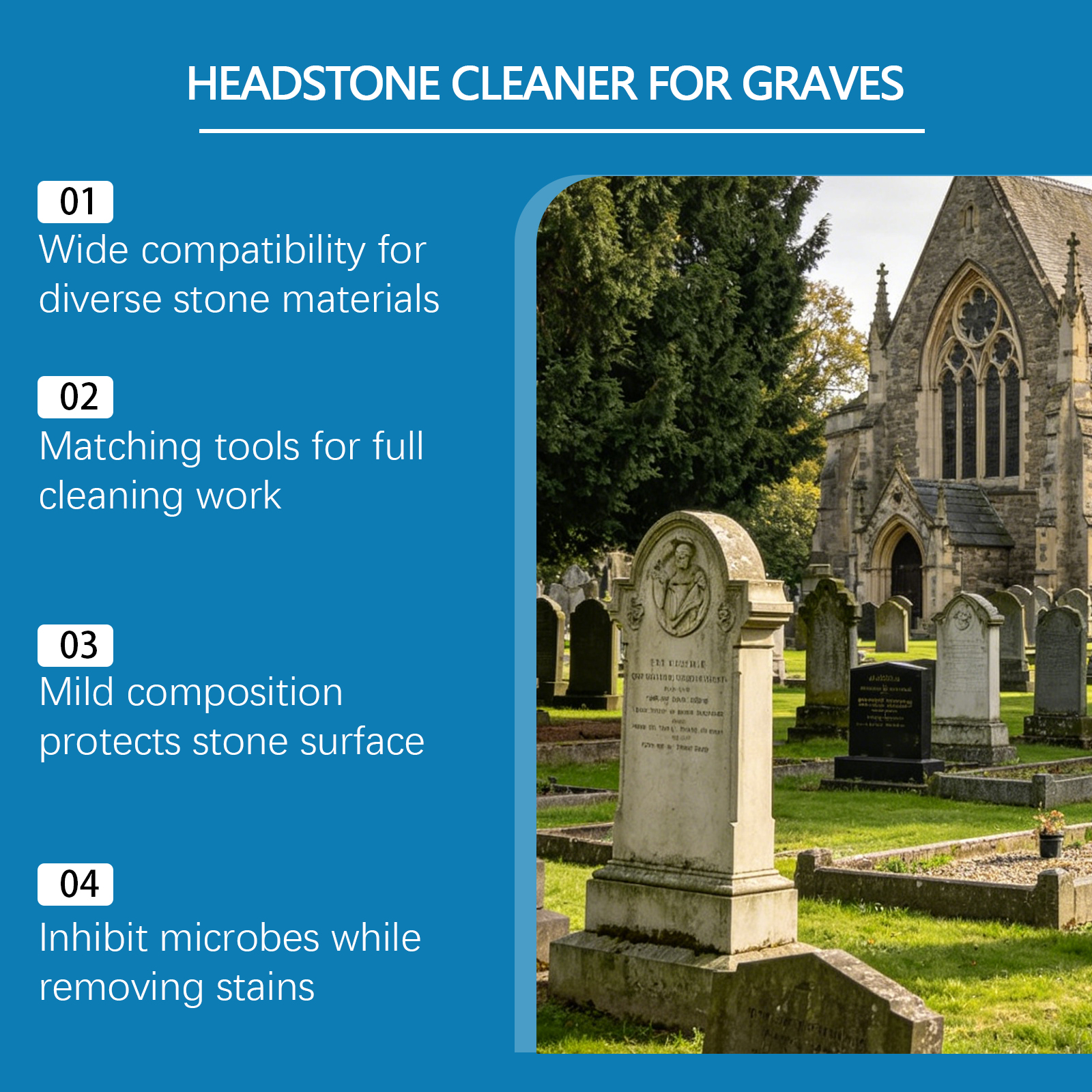 Tombstone Cleaner Mild Formula Removes Dust Stains Maintains Stone Surfaces Fits Diverse Stone Materials