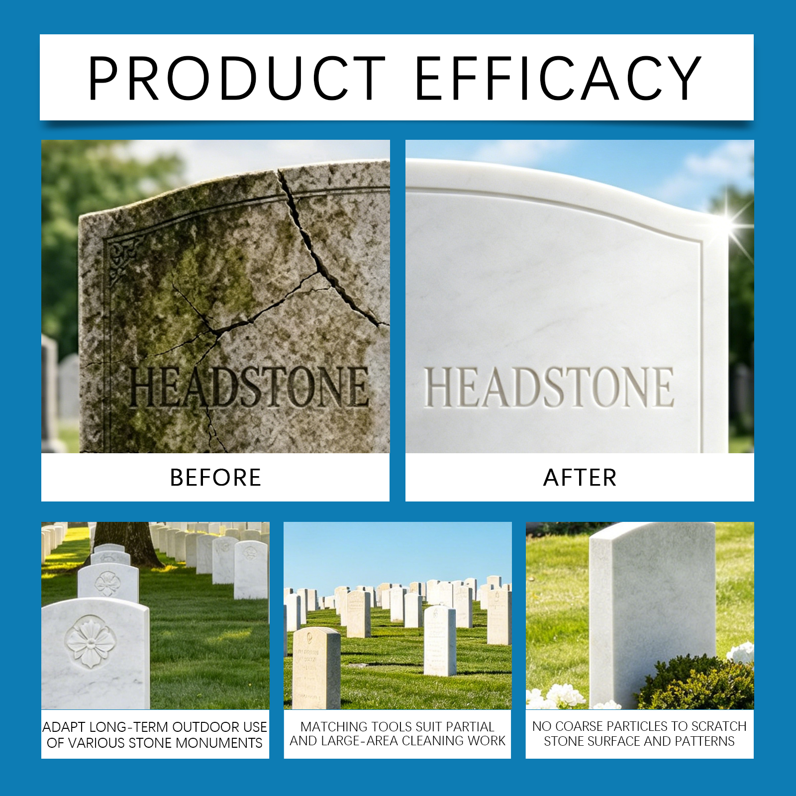 Tombstone Cleaner Mild Formula Removes Dust Stains Maintains Stone Surfaces Fits Diverse Stone Materials