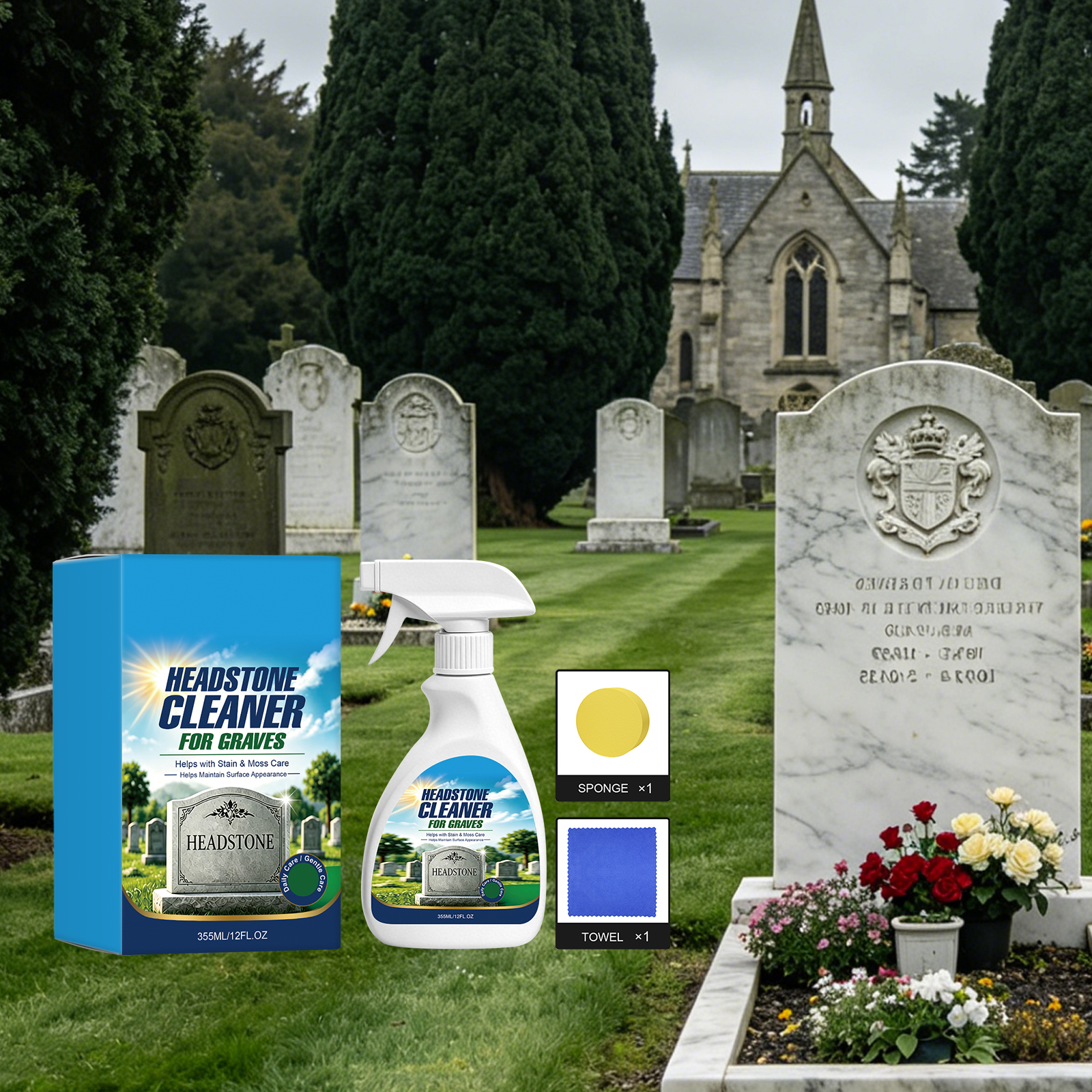 Tombstone Cleaner Mild Formula Removes Dust Stains Maintains Stone Surfaces Fits Diverse Stone Materials